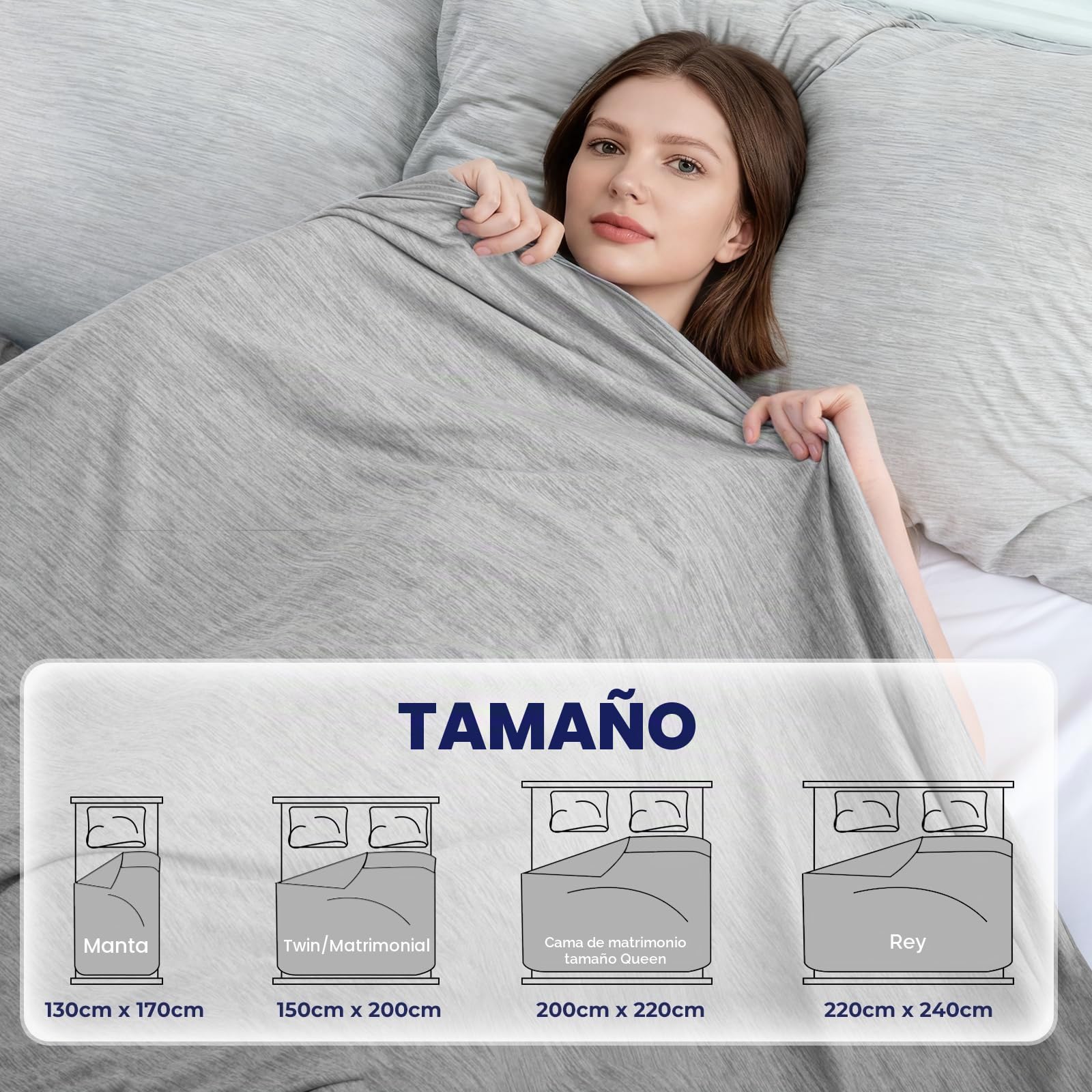 Luxear Manta Refrescante de Verano, ARC-Chill 3,0 Fibra Refrigerante Q-MAX 0,5 Manta Enfriamiento, de Doble Cara Fina Suave Transpirable Sabanas Enfriadoras, Sofa Adultos Bebés, Gris 200 x 220 cm