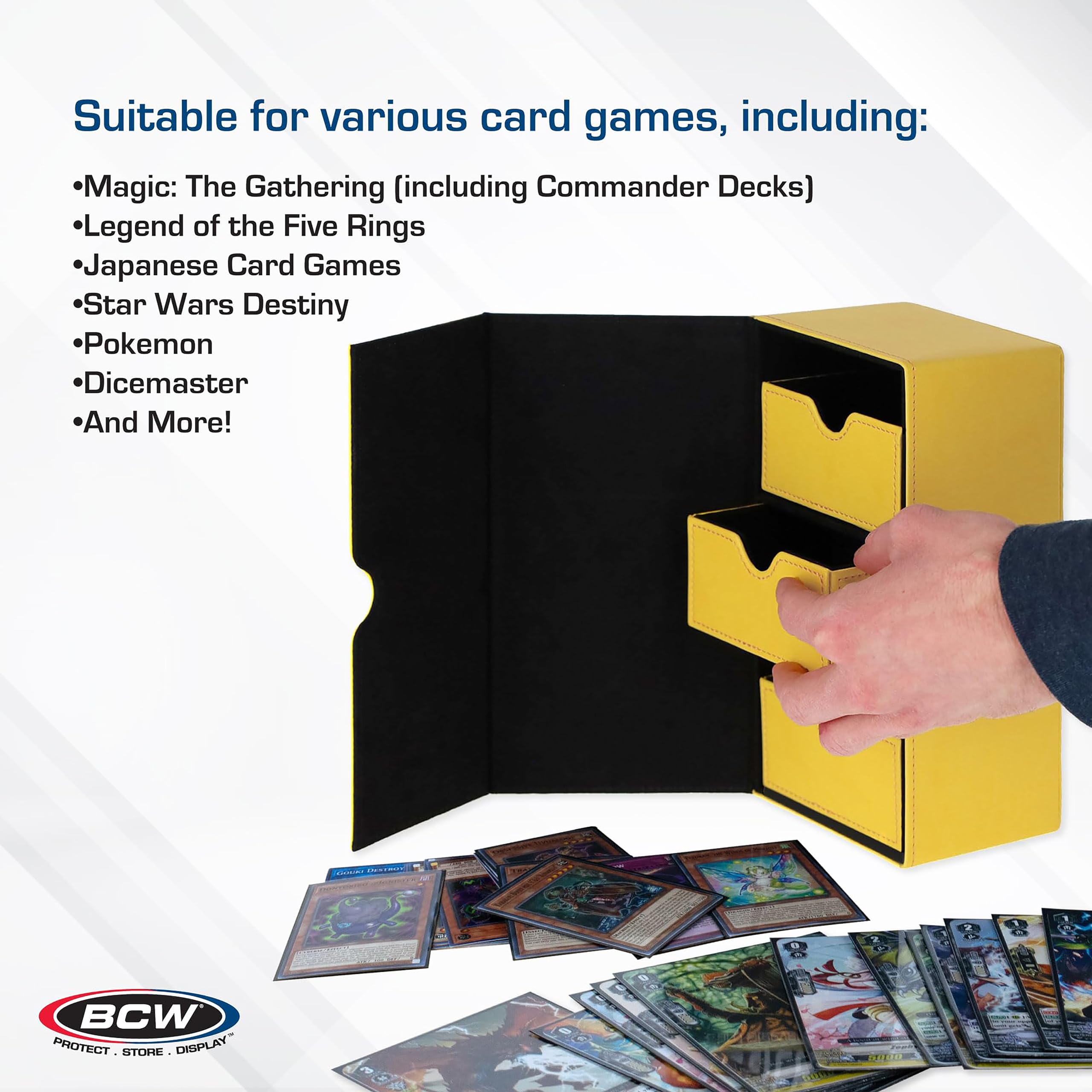 Amazon.com: BCW Deck Vault-LX 200 - Yellow | Premium Card Deck