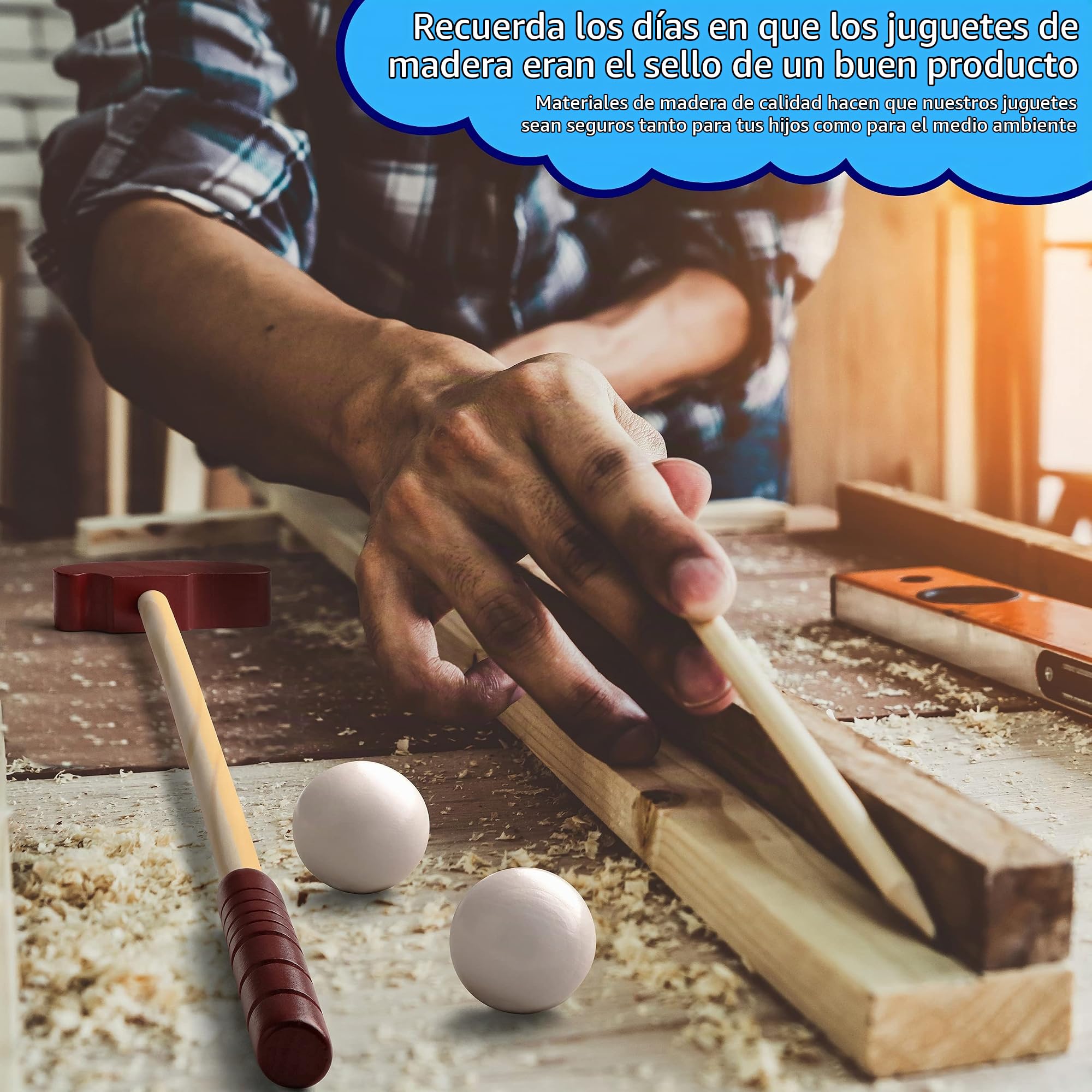 Juego de golf de madera para niños, juego de golf loco y mini golf, juguetes de madera para juegos de interior, exterior y jardín