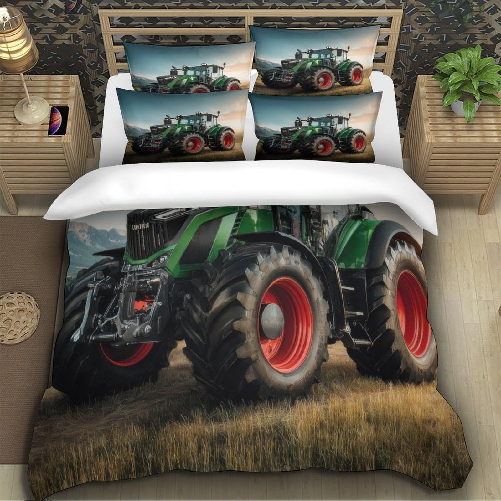 Traktor Bettwäsche 3D Kinder Microfaser Jungen Zimmer