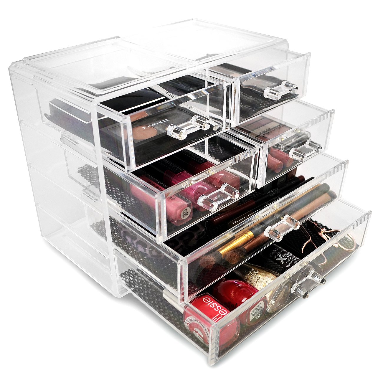 Sorbus® Acrylic Cosmetics Makeup and Jewelry Storage Case Display- 2 Large and 4 Small Drawers Space- Saving, Stylish Acrylic Bathroom Case