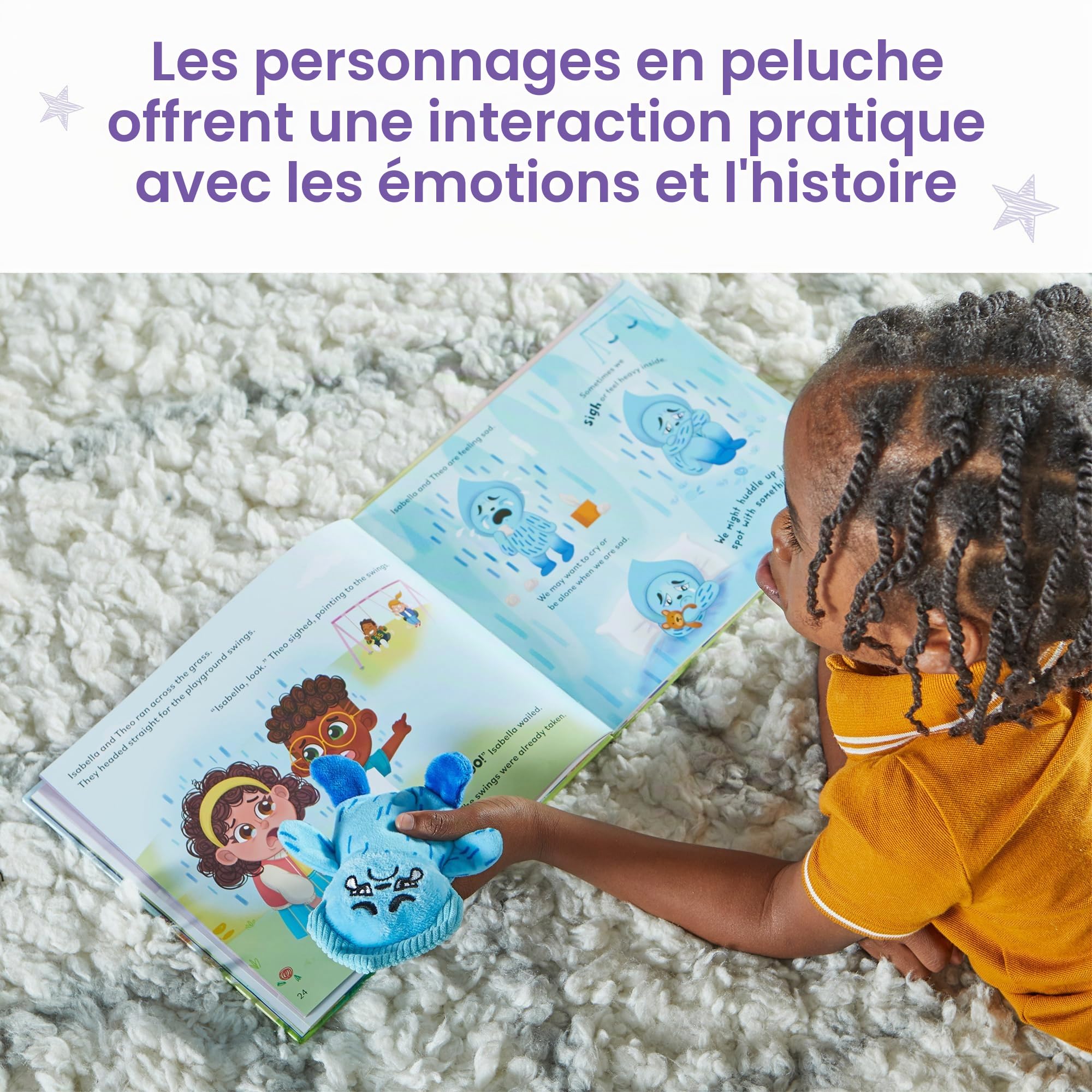 Learning Resources Meet The Feelings Family Ensemble avec Livre, Jouets Mixtes, Livres pour Enfants, Comprend 5 Peluches représentant Les émotions, dès 3 Ans