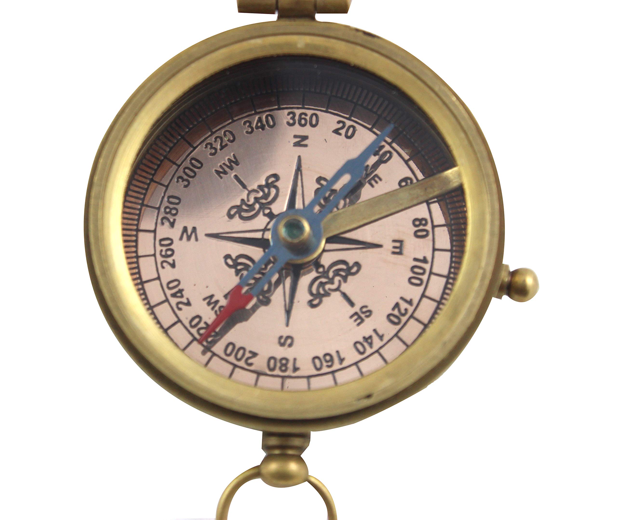 Vintage Brass & Copper Pocket Compass 2.5