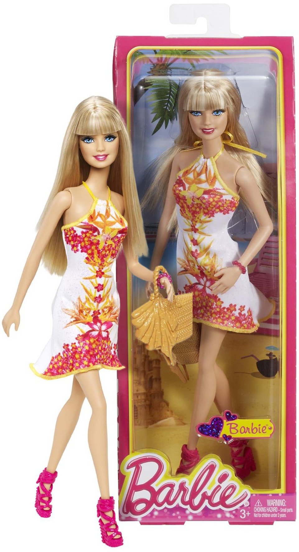 barbie fashionista white dress red flowers Barbie Fashionista Barbie Doll, White Floral Dress : Buy Online at Best  Price in KSA