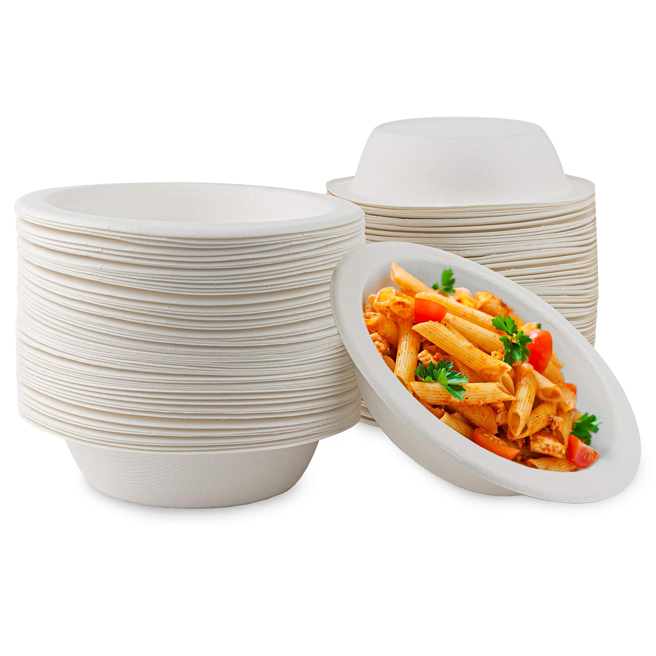 Stock Your Home Compostable Bagasse Bowls - Eco Friendly Dinnerware - Biodegradable and Recyclable, 100 Pack, 16 Oz