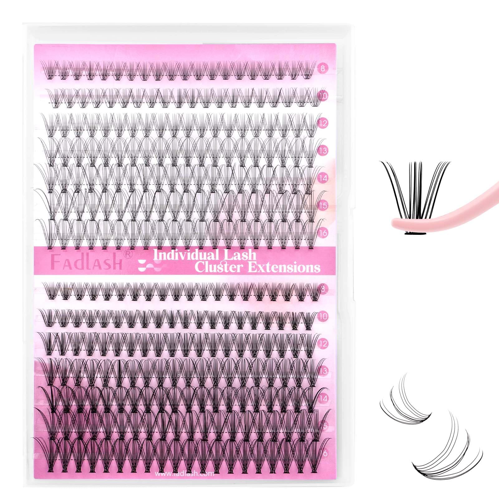 FADLASH Lash 120pcs 0.07mm D Curl 8-16mm 40D Mixed Trays Customizable DIY Eyelash Extensions for Beginners — view 142