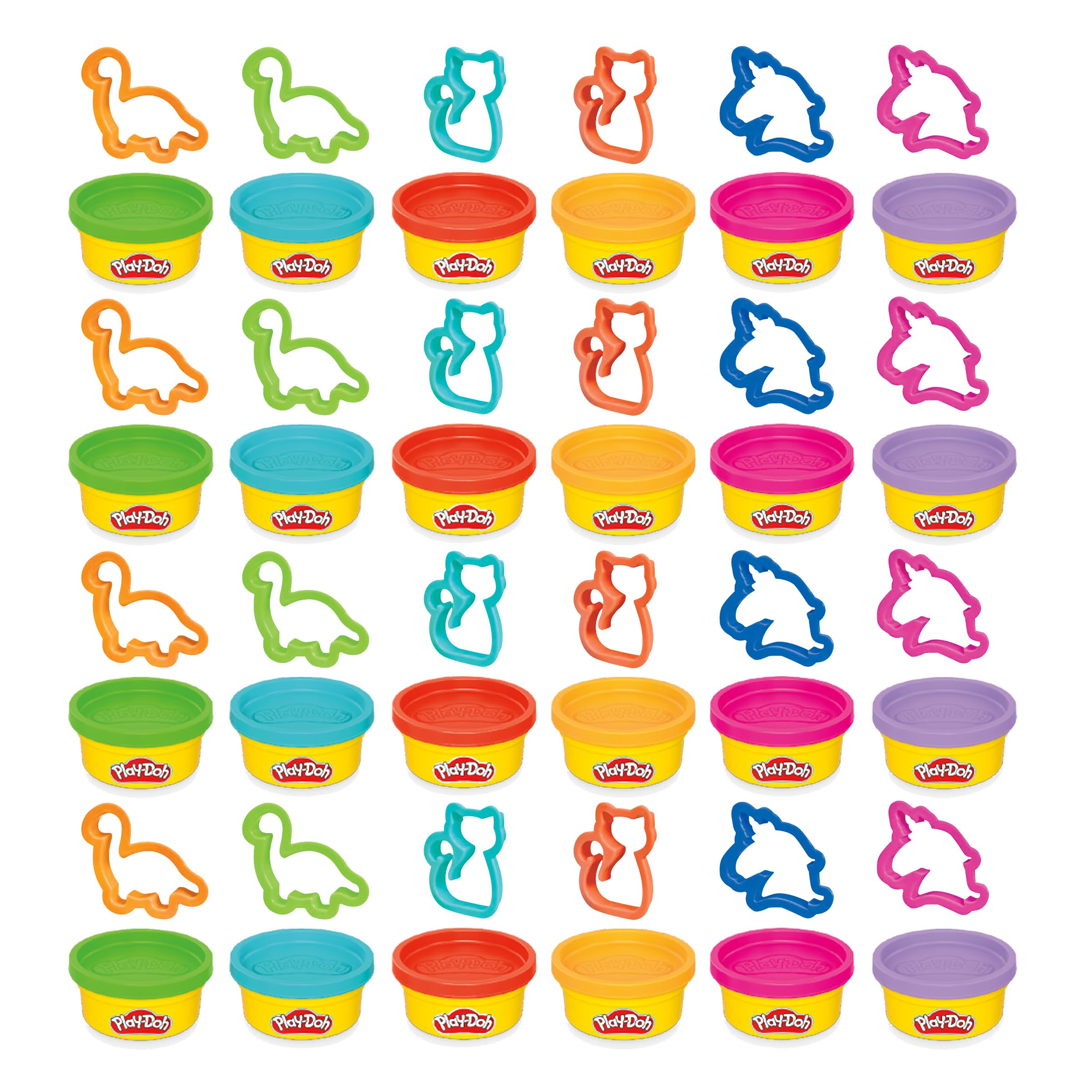 Play-Doh Party Favour Pack of 24 Cans with Cutters, Non-Toxic Modelling Compound for Kids Aged 3+, Arts and Crafts Toys