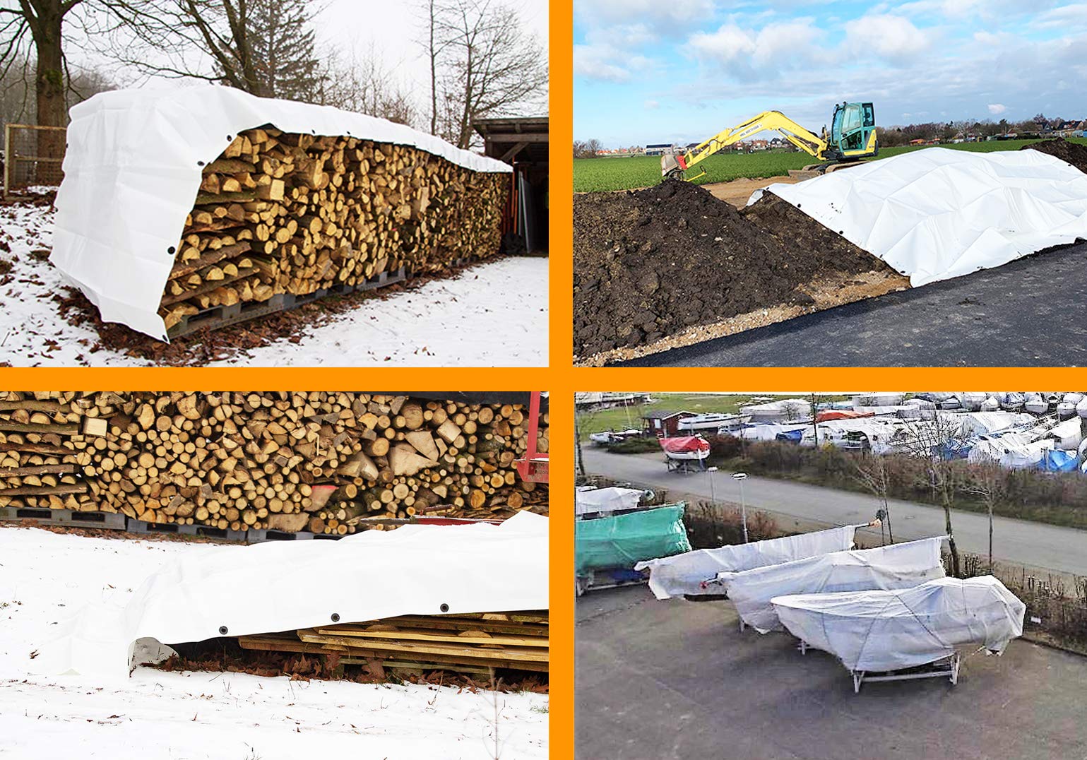 XPO TYP 270 plandeka ochronna, plandeka na łódź, plandeka dachowa, plandeka z oczkami z tworzywa sztucznego, bardzo stabilna, odporna na działanie promieni UV, biała 2 x 3 m