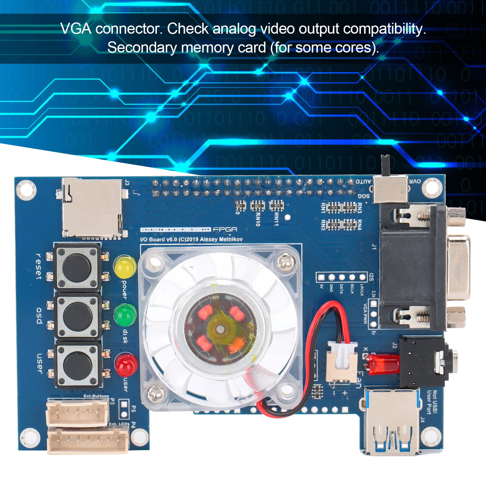 Scheda di Espansione FPGA, Modulo di Sostituzione Affidabile per Uscita Video Analogica VGA e Audio per Giochi Retro, PCB , 1 Pezzo