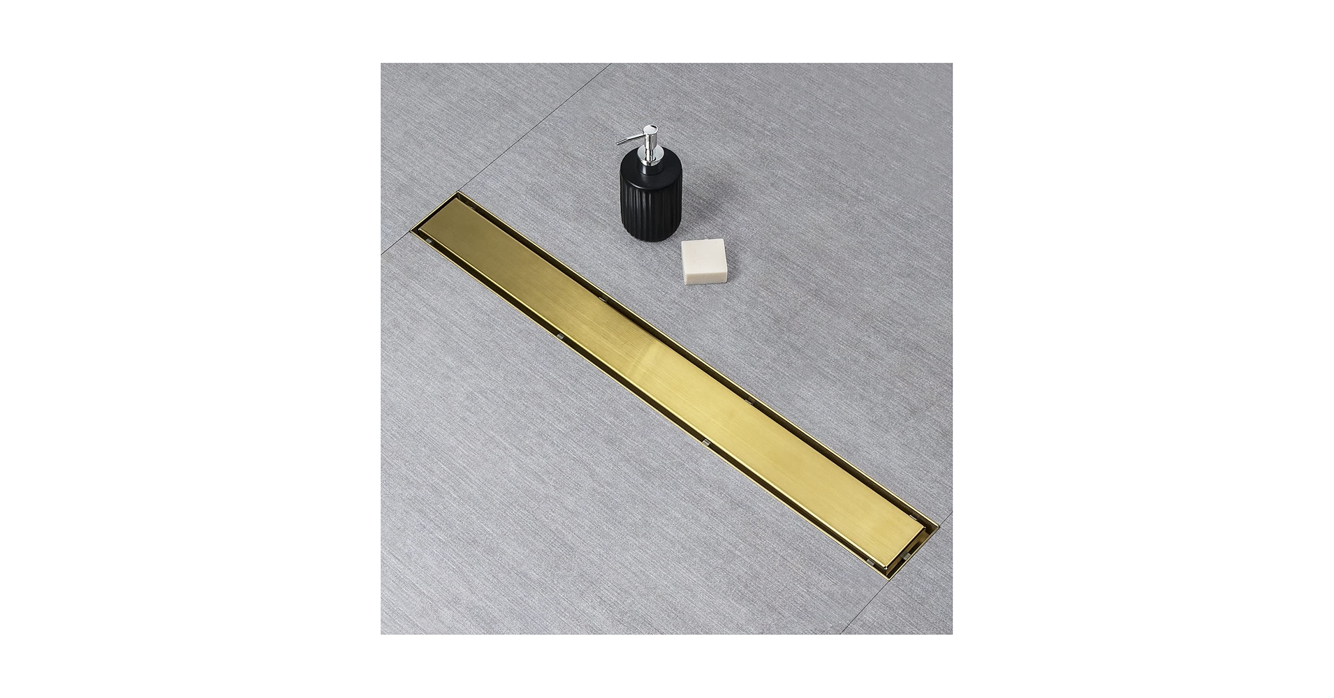 SaniteModar Linear Shower Drain 24 Inch With Tile Insert 2 In 1 Panels, 304 Stainless Steel Brushed Shower Linear Drain, Invisible Drain Equipped Adjustable Feet And Hair Filter