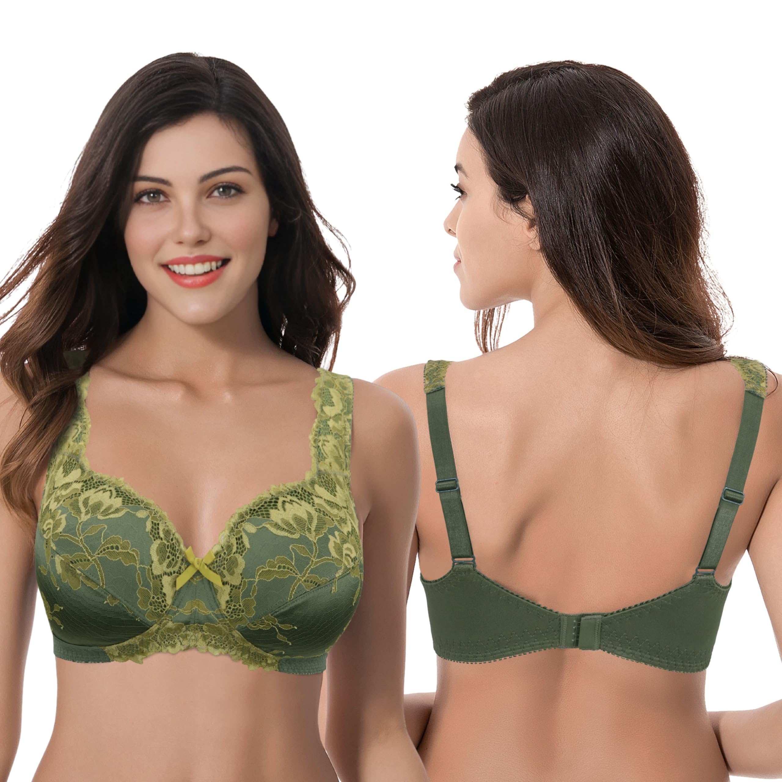 Curve Muse Taglia Grossa Reggiseni Senza Fili sfoderati Minimizer con Pizzo Ricamato