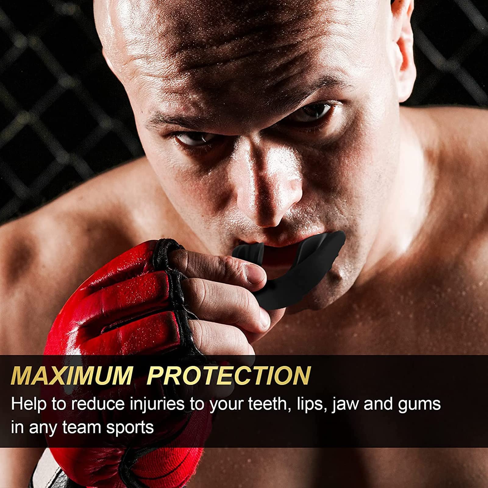 Protector Bucal Adulto, Protector de Goma para Rugby, Hockey, MMA, Deportes de Contacto, para Adultos Y Jóvenes, Paquete de 6
