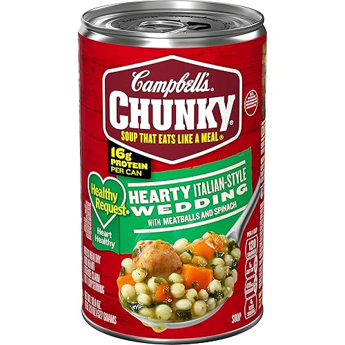 Campbell's Chunky Healthy Request Hearty Italian-Style - Boda con bolas de carne y sopa de Spinach, 1.61oz Puede