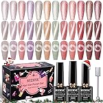 MIZHSE Cat Eye Gel Nail Polish, 12 Basic Colors Collection Velvet Magnetic Gel Polish Polish, Sparkle Shimmery Glitter Nude Pink Brown Soak Off Nail Art Manicure Kit Gift for Ladies