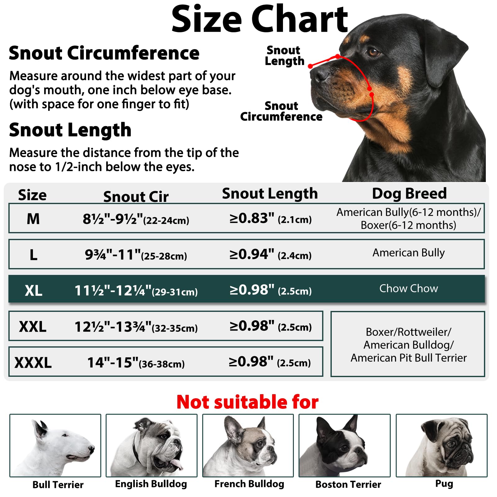 Mayerzon - Bozal Suave para Perros con Correa Antideslizante, para Pitbull, American Bully, bóxer, Rottweiler, Protector para hocico Corto, Mediano y Largo, Evita morder y Masticar, Permite Beber