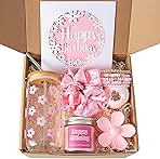 Birthday Gifts For Women, Teen Girl, Her, Happy Birthday Gift Box For Girl, Women, Sister, Daughter, Friends, Cute Daisy Aesthetic Glass Cups Gift Set 7pcs