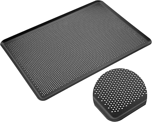 Erreke Teglia da Forno in Alluminio Perforata Antiaderente, 45.7x30 cm, Spessore di...