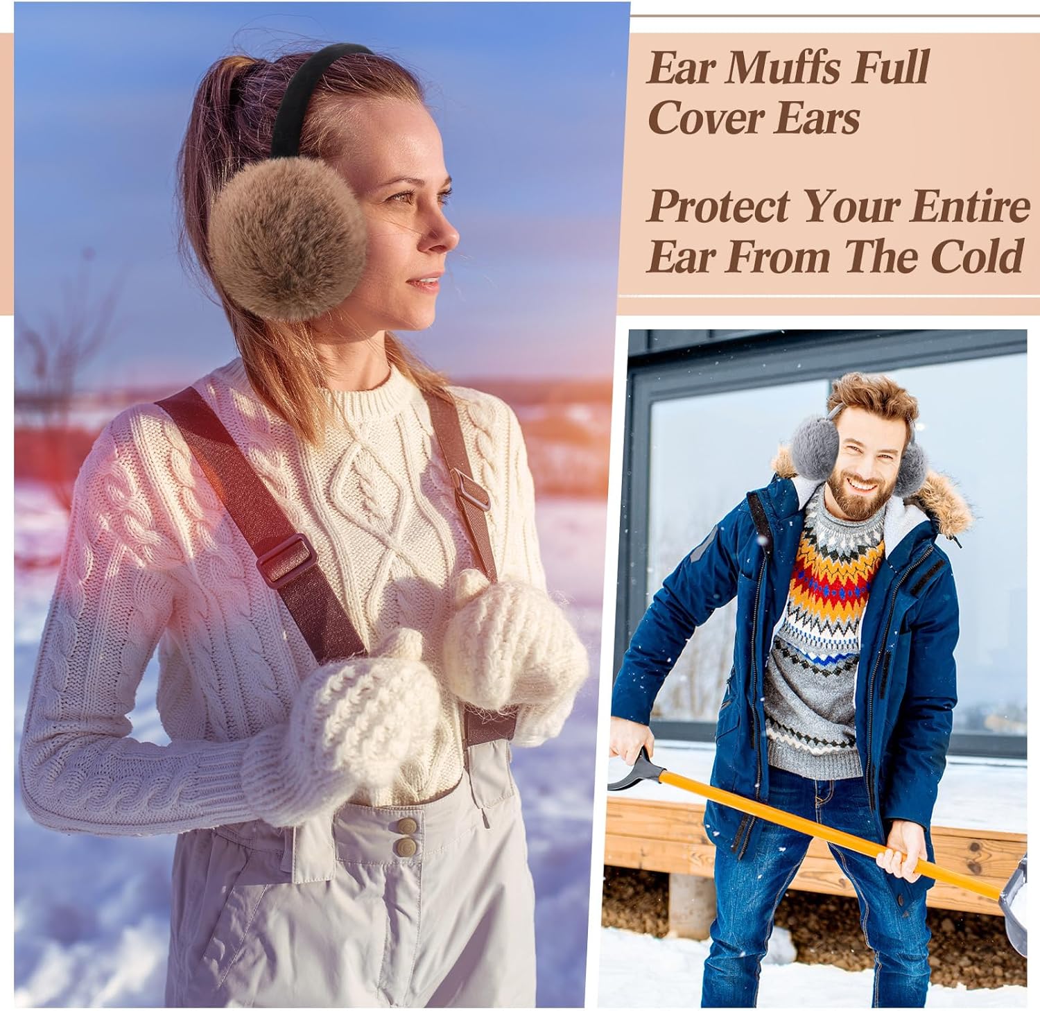 Liitrsh 9 Pcs Winter Ear Muffs for Women Faux Fur Ear Warmers Soft Furry Ear Covers Foldable Warm Earmuffs for Girl Cold Weather Outdoor - Image 5