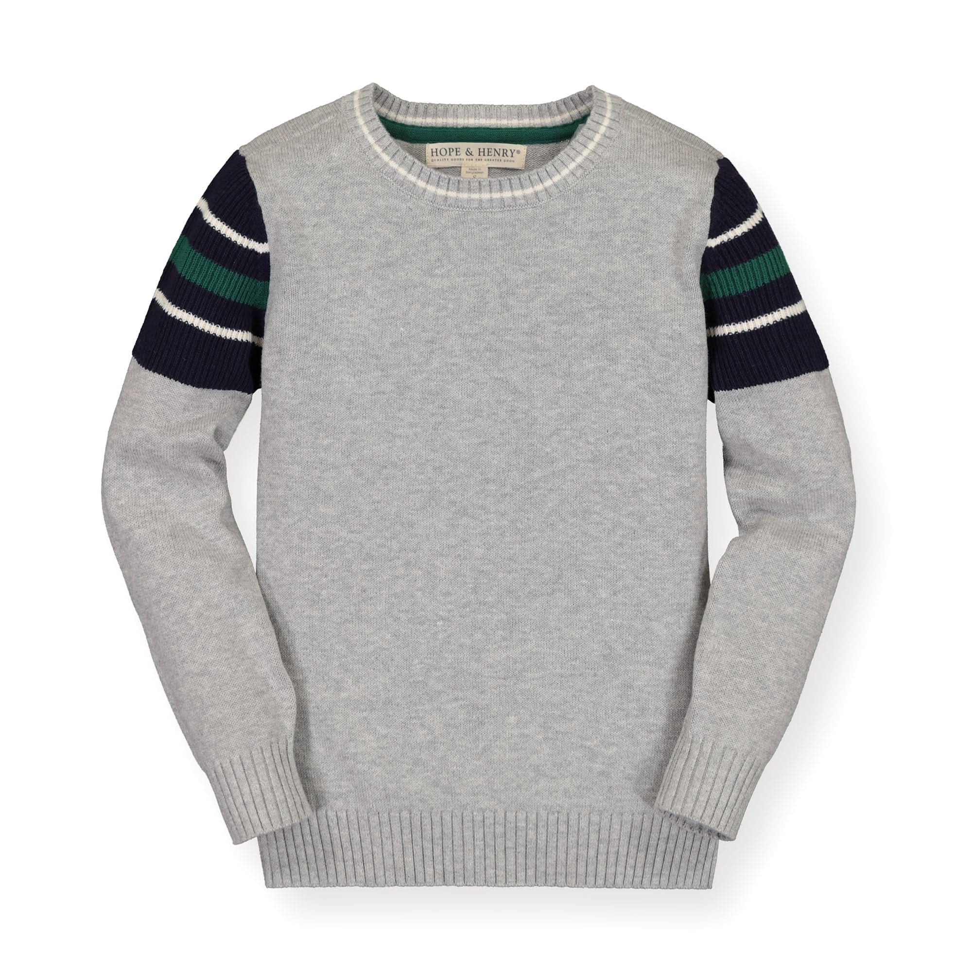 Hope &amp; Henry Boys' Long Sleeve Crew Neck Pullover Sweater