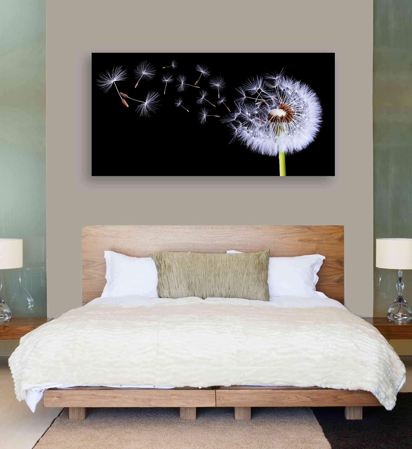 Epic Graffiti 'Flying Dandelion' Canvas Wall Art, 12"x24"