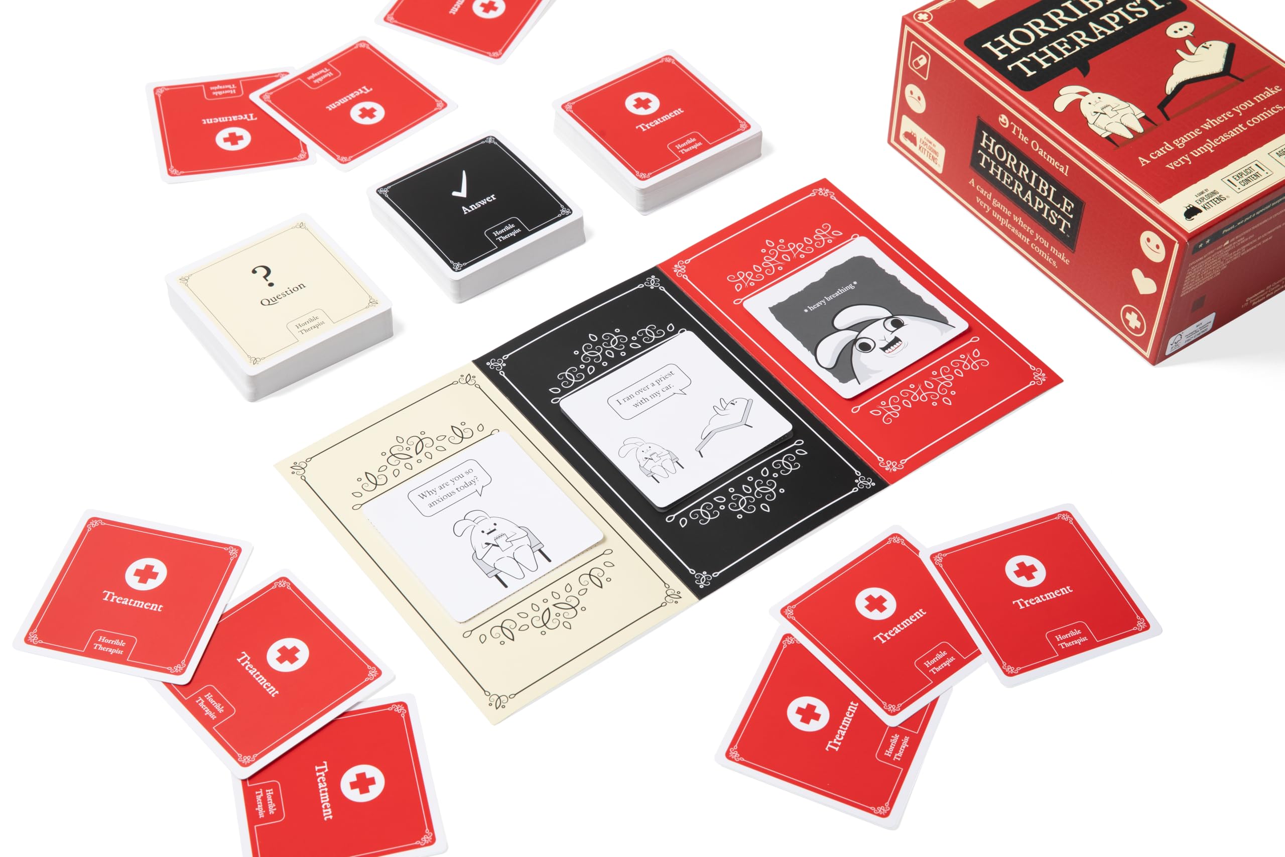 Exploding Kittens Horrible Therapist: Exclusive Edition 3-8 Players, Ages 17+, 15 Minutes to Play, Comic Building Game - Image 4