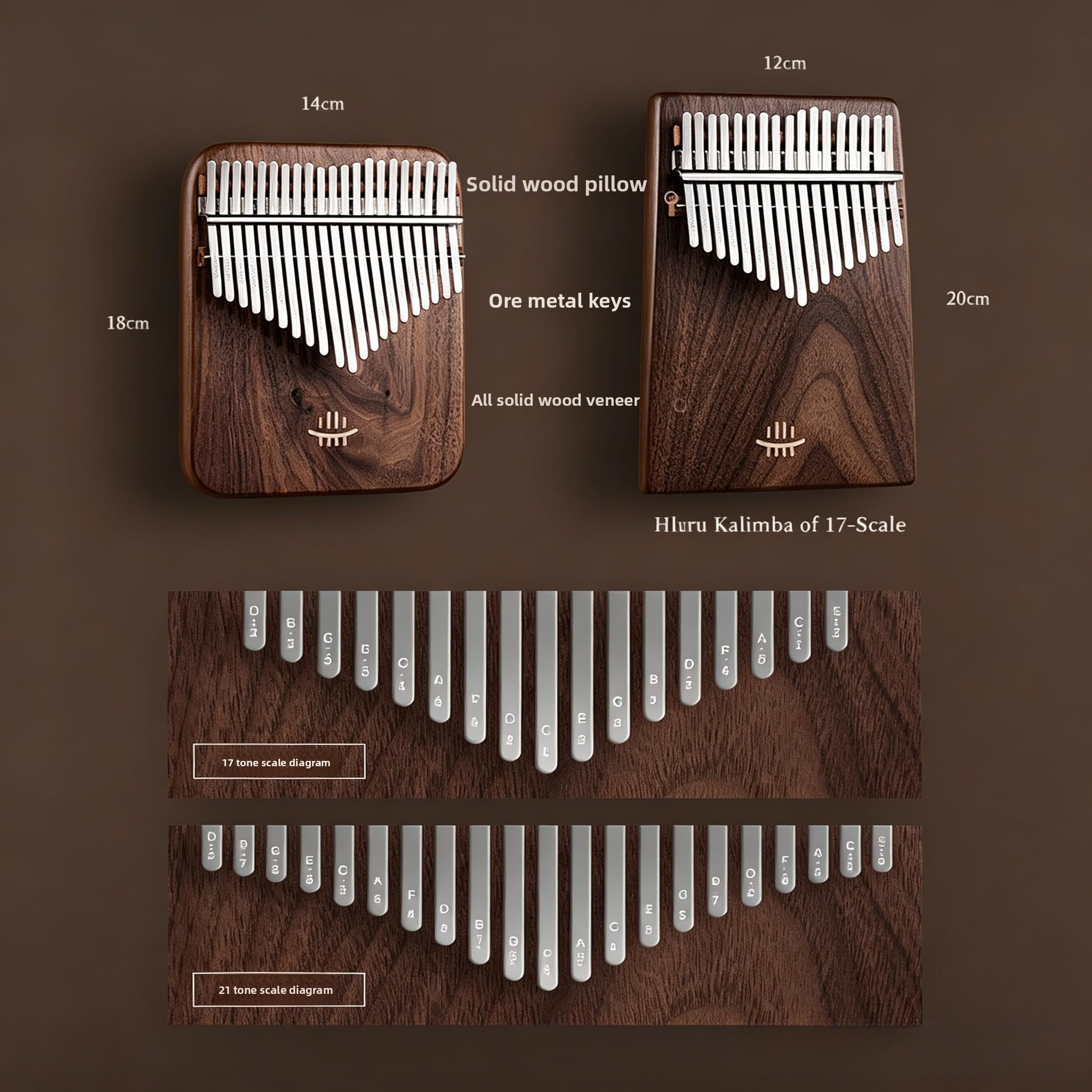 Fay Bless Kalimba Daumenklavier, tragbares Mbira Fingerklavier, handgefertigtes Holz-Musikinstrument, einfach zu erlernendes Instrument für Anfänger (D-Mini8-Sapphire-Lanyard)