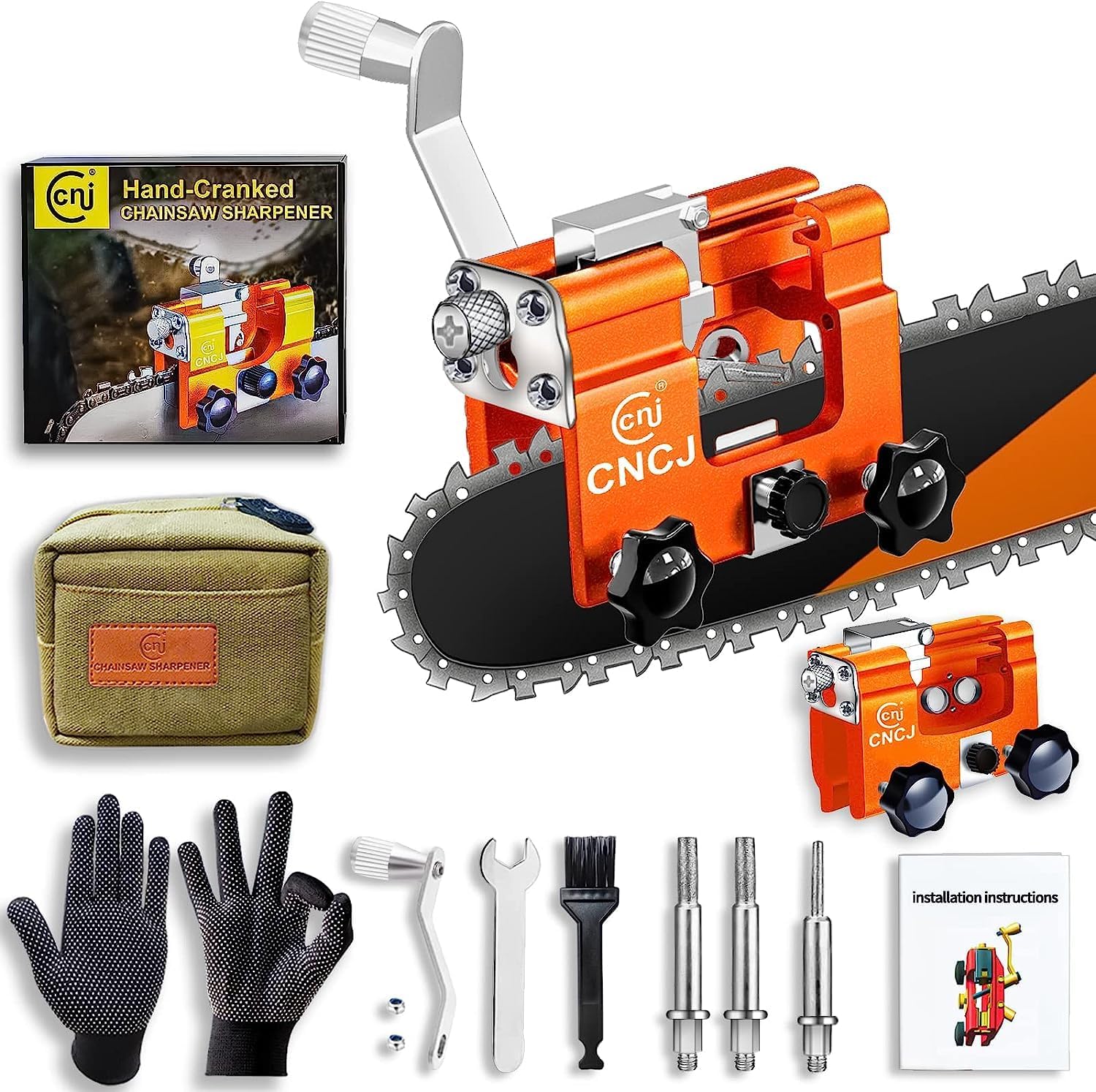 Chainsaw Sharpener Jig Kit, Portable Chainsaw Sharpening Tool with Burr