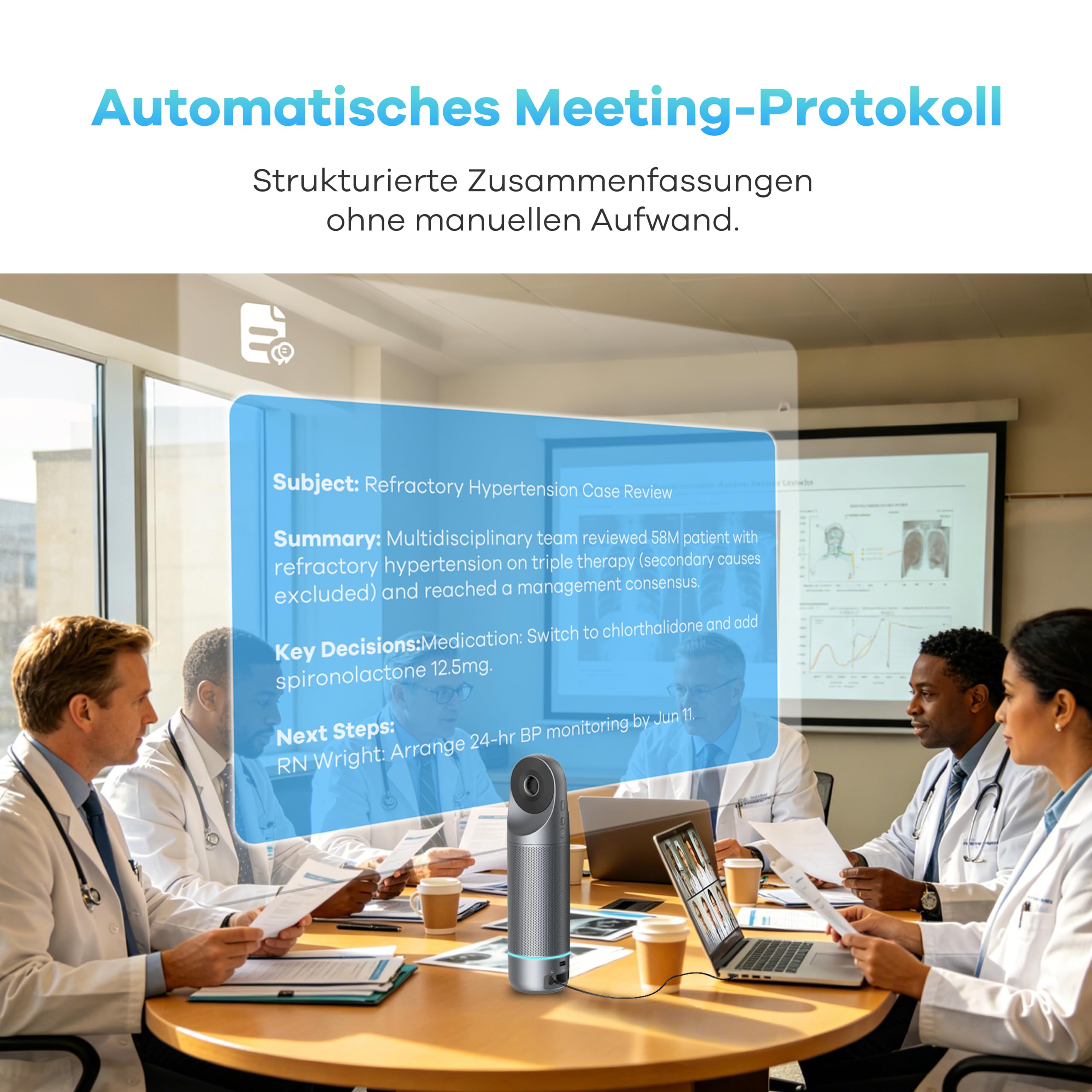 KanDao Meeting Pro 2 4K 360° KI Cámara de videoconferencia todo en uno con micrófono y altavoces: SmartNote, transcripción de IA, notas de reuniones, reducción de ruido de IA, zoom/equipos