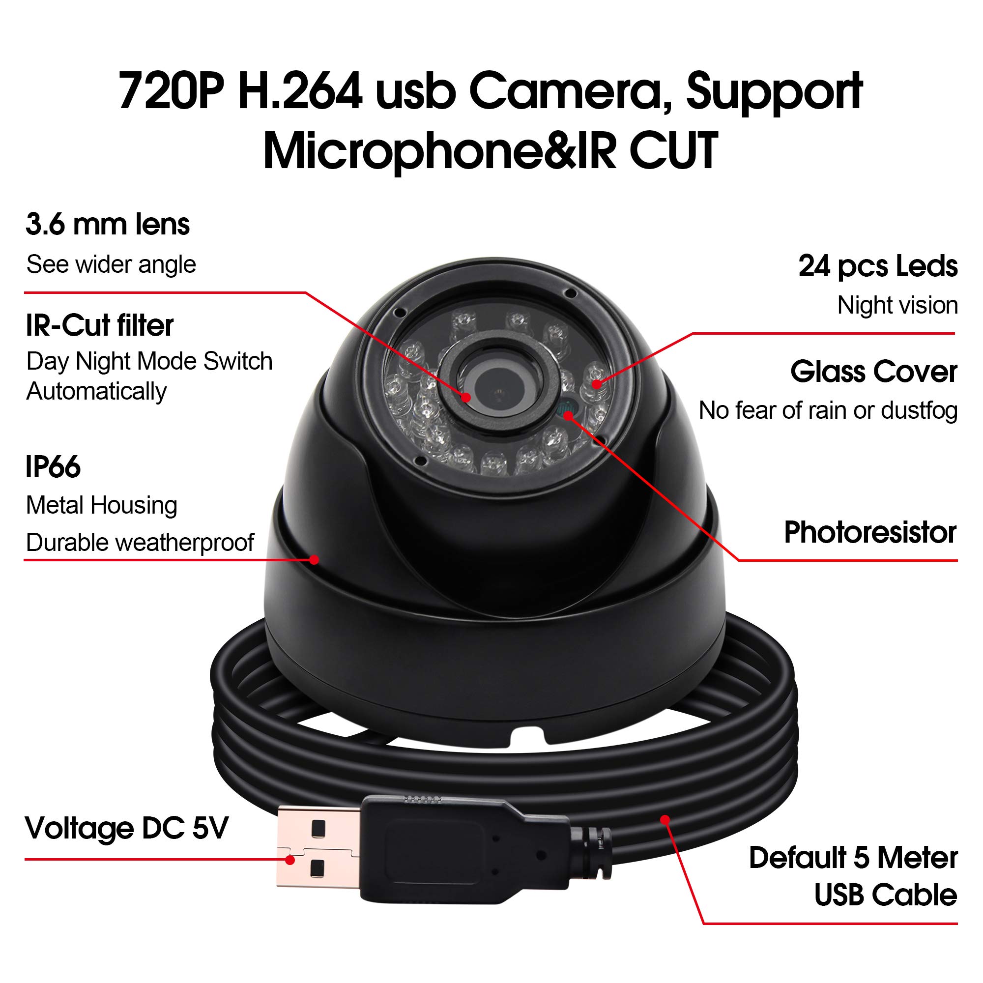 Buy Dome Camera 1 Megapixel USB cam with CMOS OV9712 Image Sensor