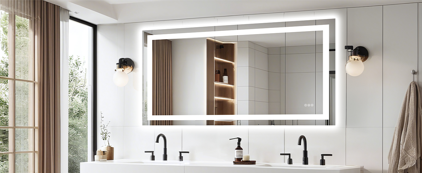 Amazon.com: Hivone 40X32 LED Bathroom Mirror with Lights, Anti-Fog