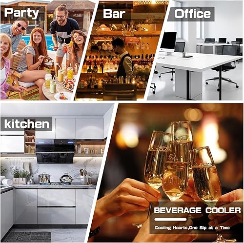 Miniatura 7 de Mini refrigerador de 2.6 pies cúbicos para 95 latas, refrigerador de bebidas con puerta de vidrio y pantalla digital, refrigerador pequeño de