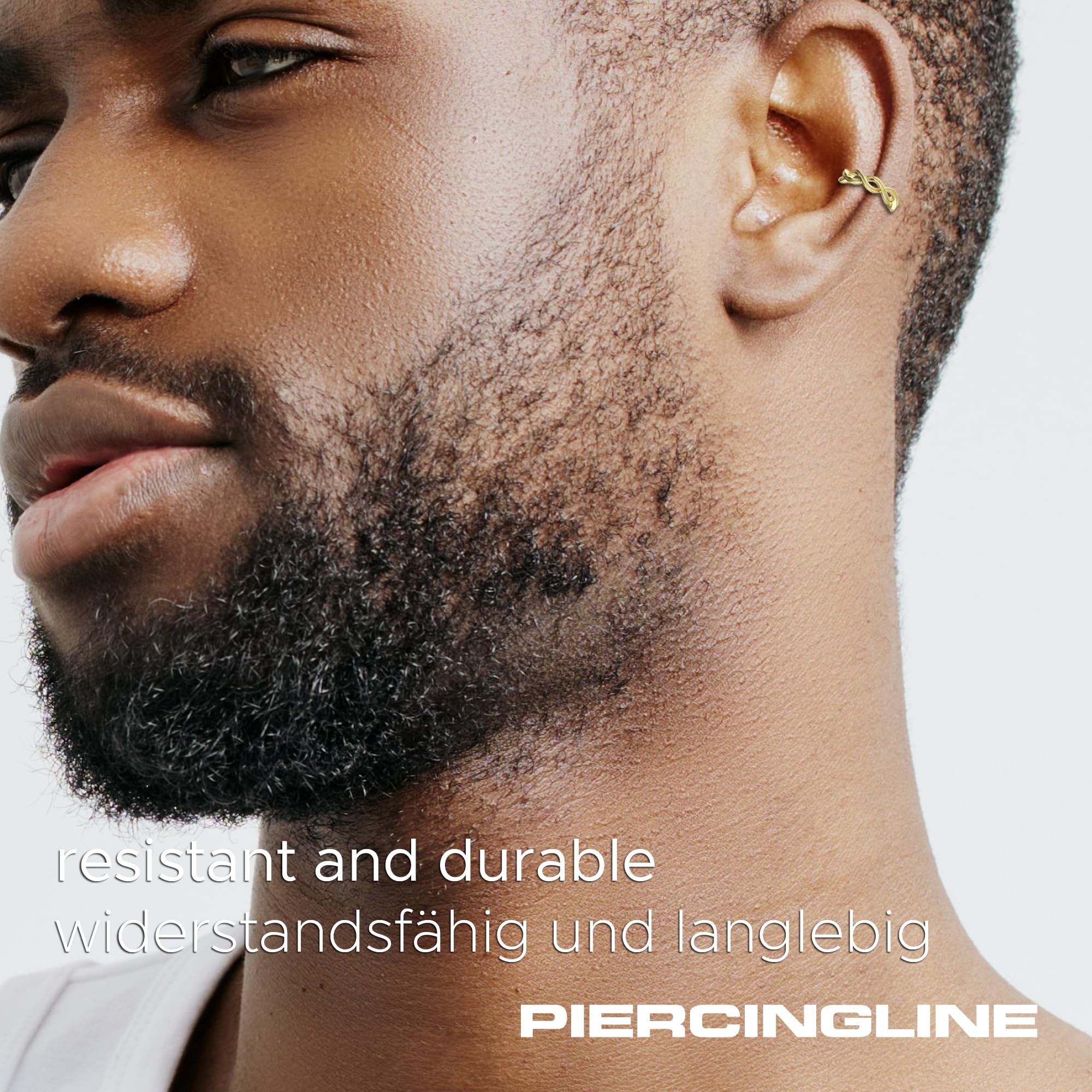 PIERCINGLINE 750er Gold Segmentring Clicker | 18 KARAT | DOPPELT GEDREHT | Piercing Ring Nase Septum Ohr Helix | Farb & Größenauswahl