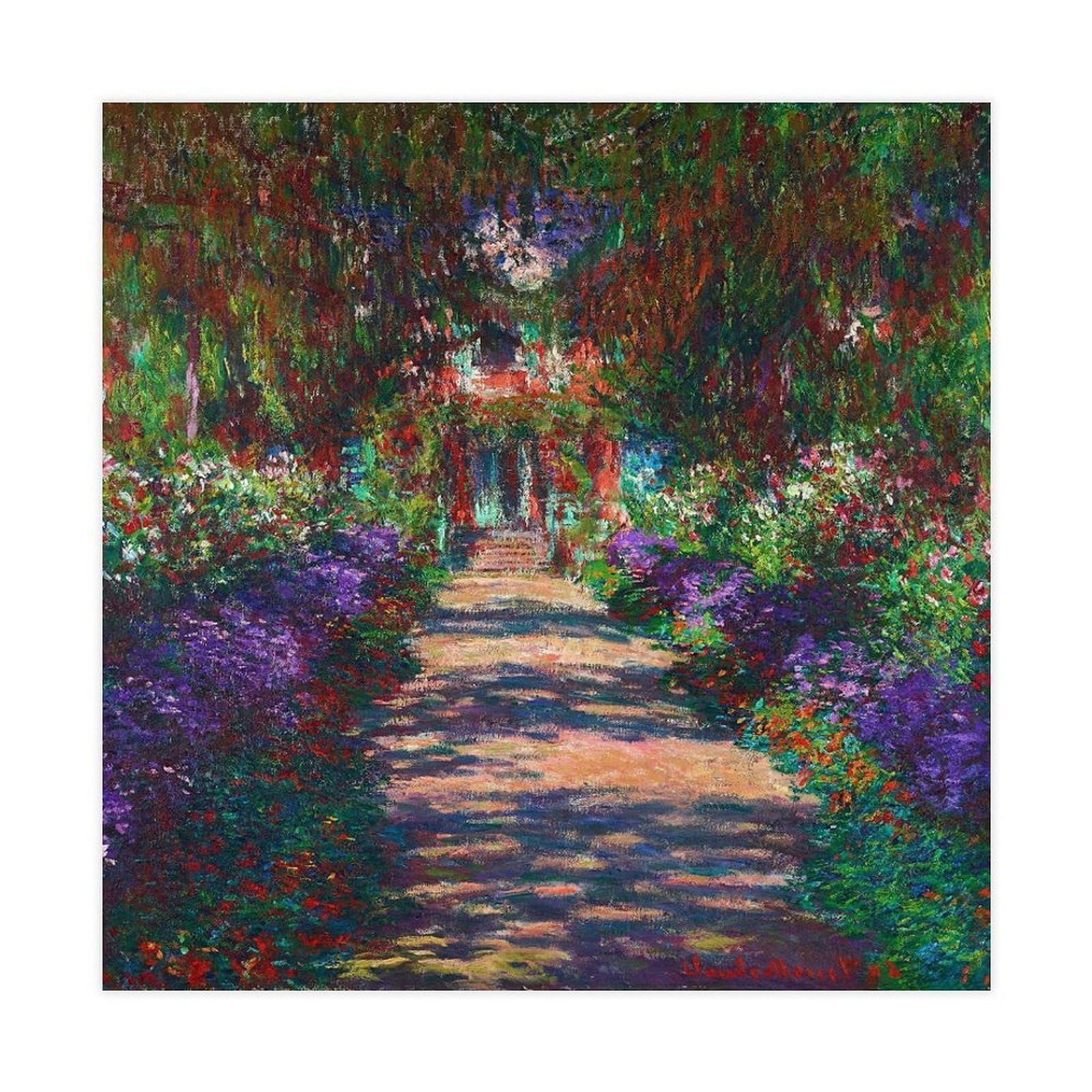 WCYB Eine Allee in Monets Garten in Giverny by Claude Oscar Monet Prints Posters Canvas Deco Paintings Wall Art For Office Unframe 20" L X 20" W