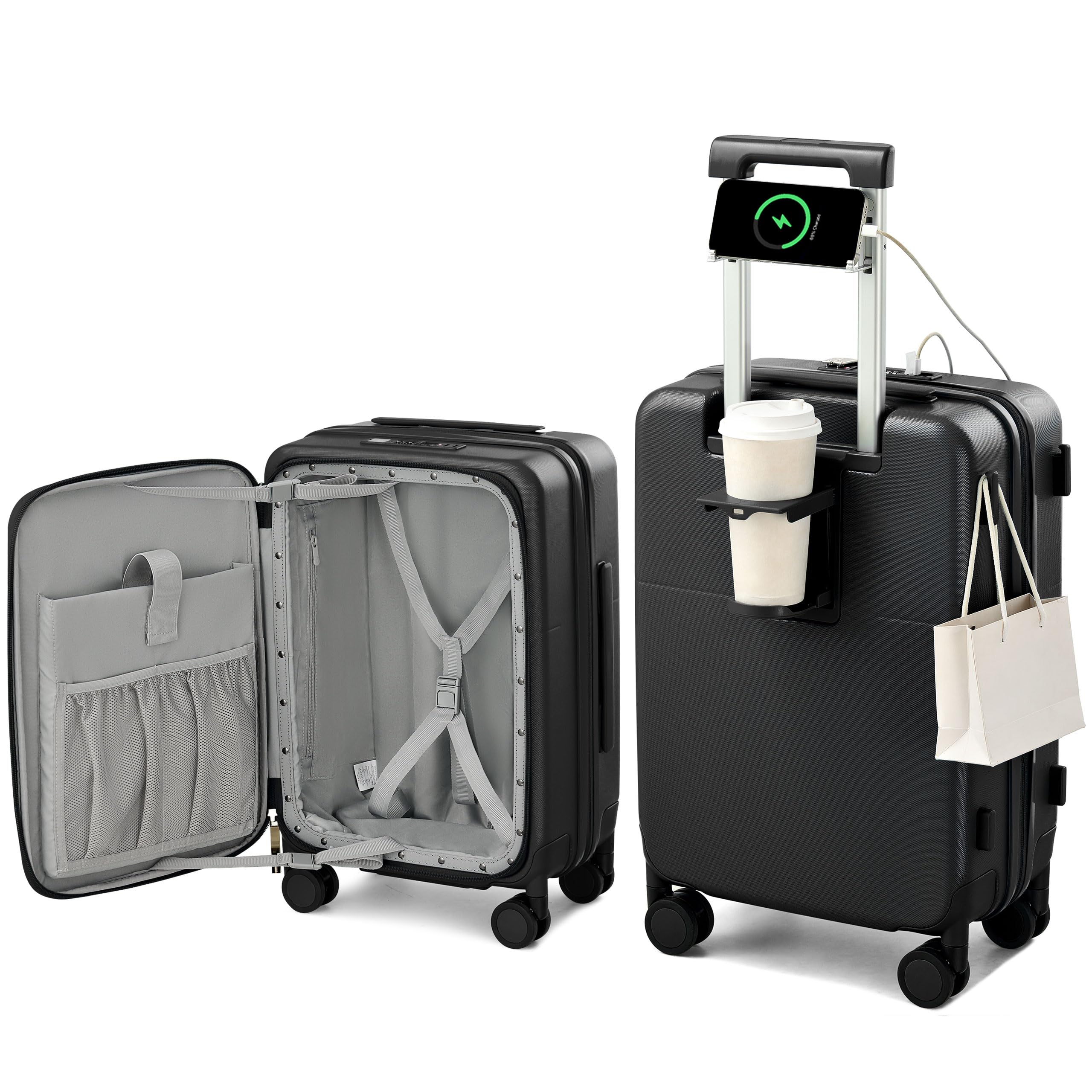 20 Inch Expandable Carry On Luggage 22x14x9 Airline Approved