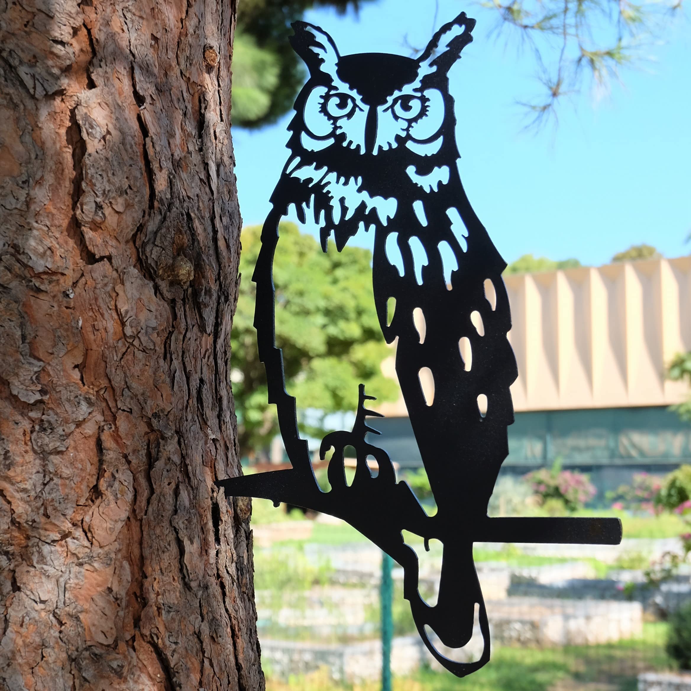 Metal Owl - Metal Birds Yard Decor - Outdoor Tree Decorations - Owl Decoy - Backyard & Patio Decor - Gift for Garden Lovers