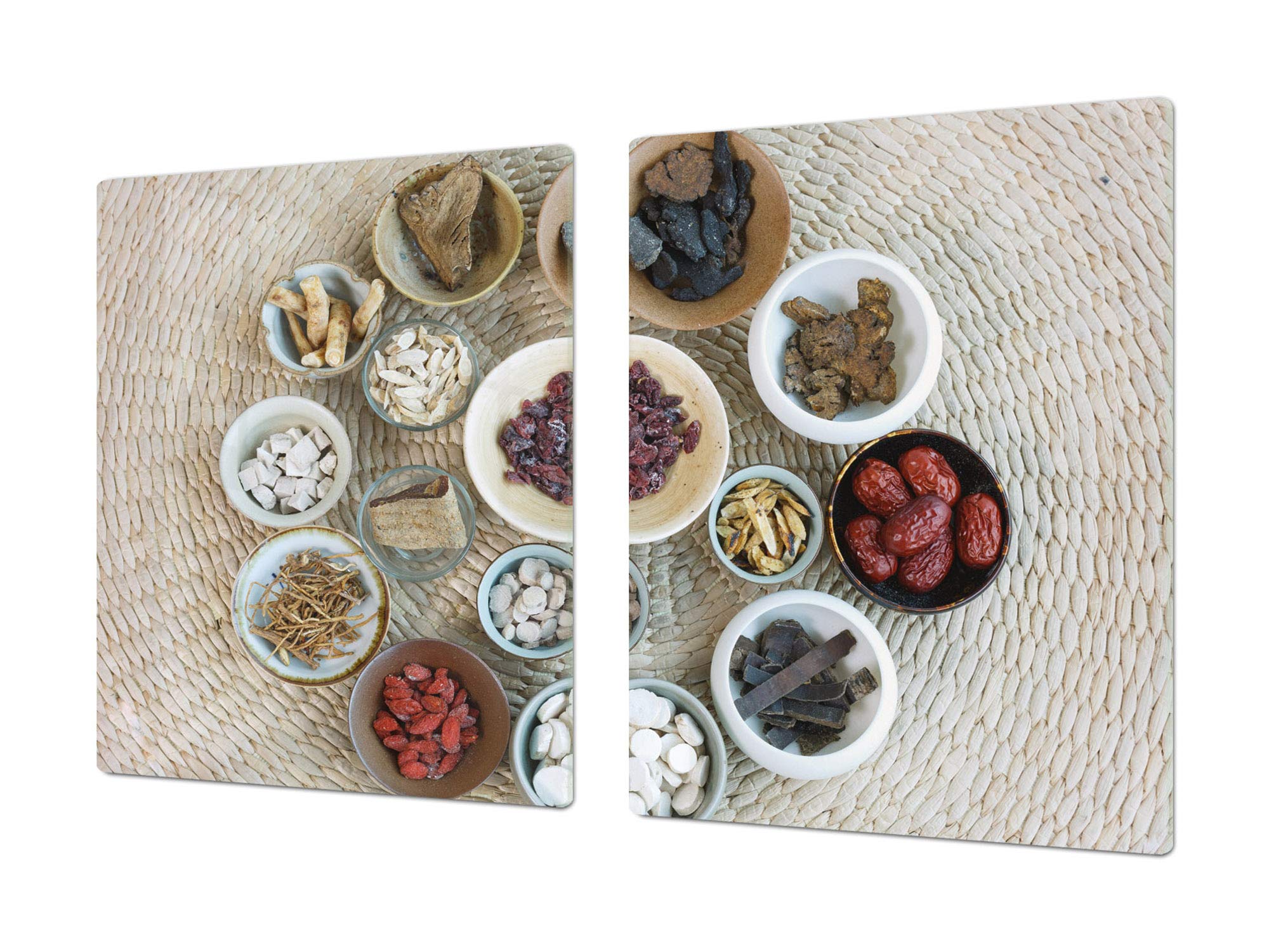 Huge Tempered Glass COOKTOP Cover – Glass Cutting Board and Worktop Saver – Single: 80 x 52 cm (31,5” x 20,47”); Double: 40 x 52 cm (15,75” x 20,47”); A Spice Series DD03B