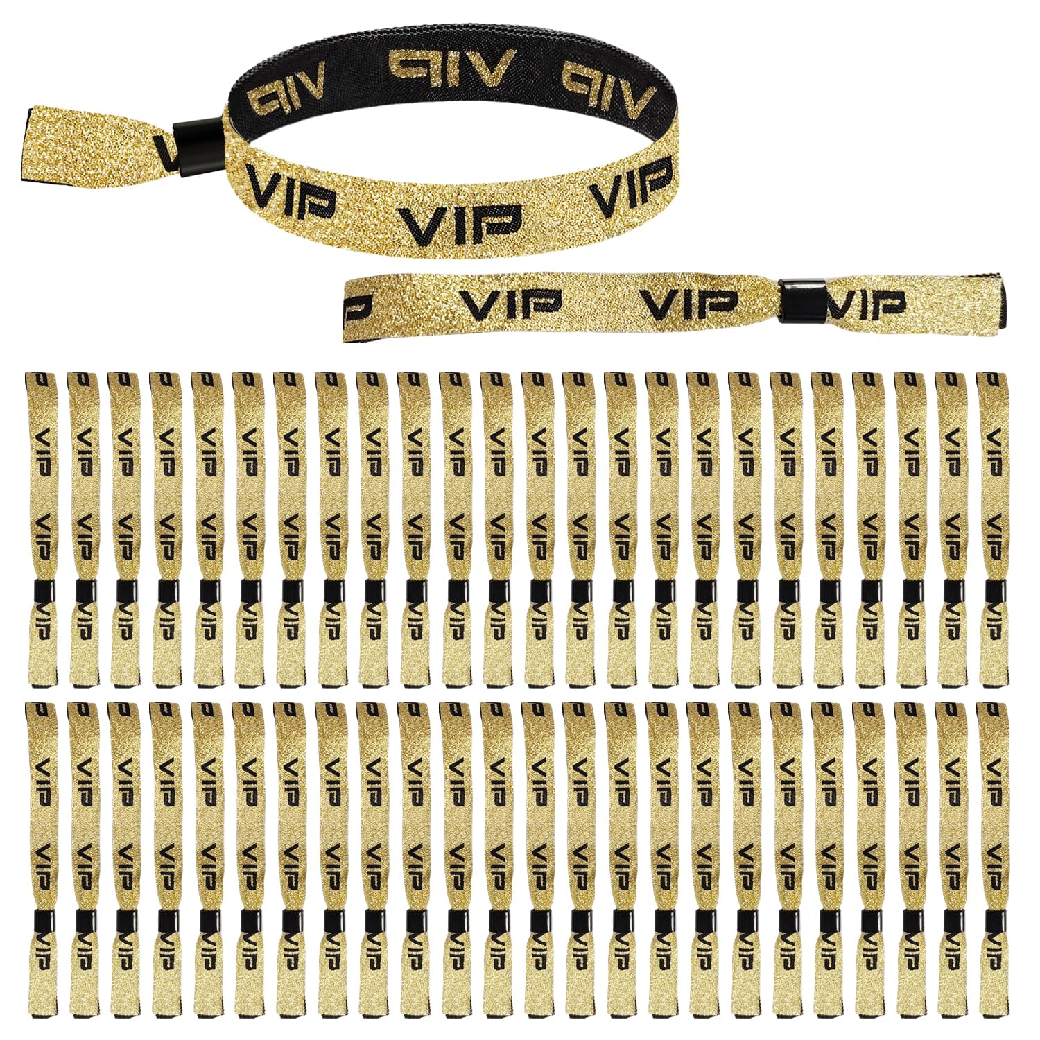 100 VIP Stoff-Armbänder Mit Sicherheitsverschluss - Wiederverwendbare Einlassbänder Für Events