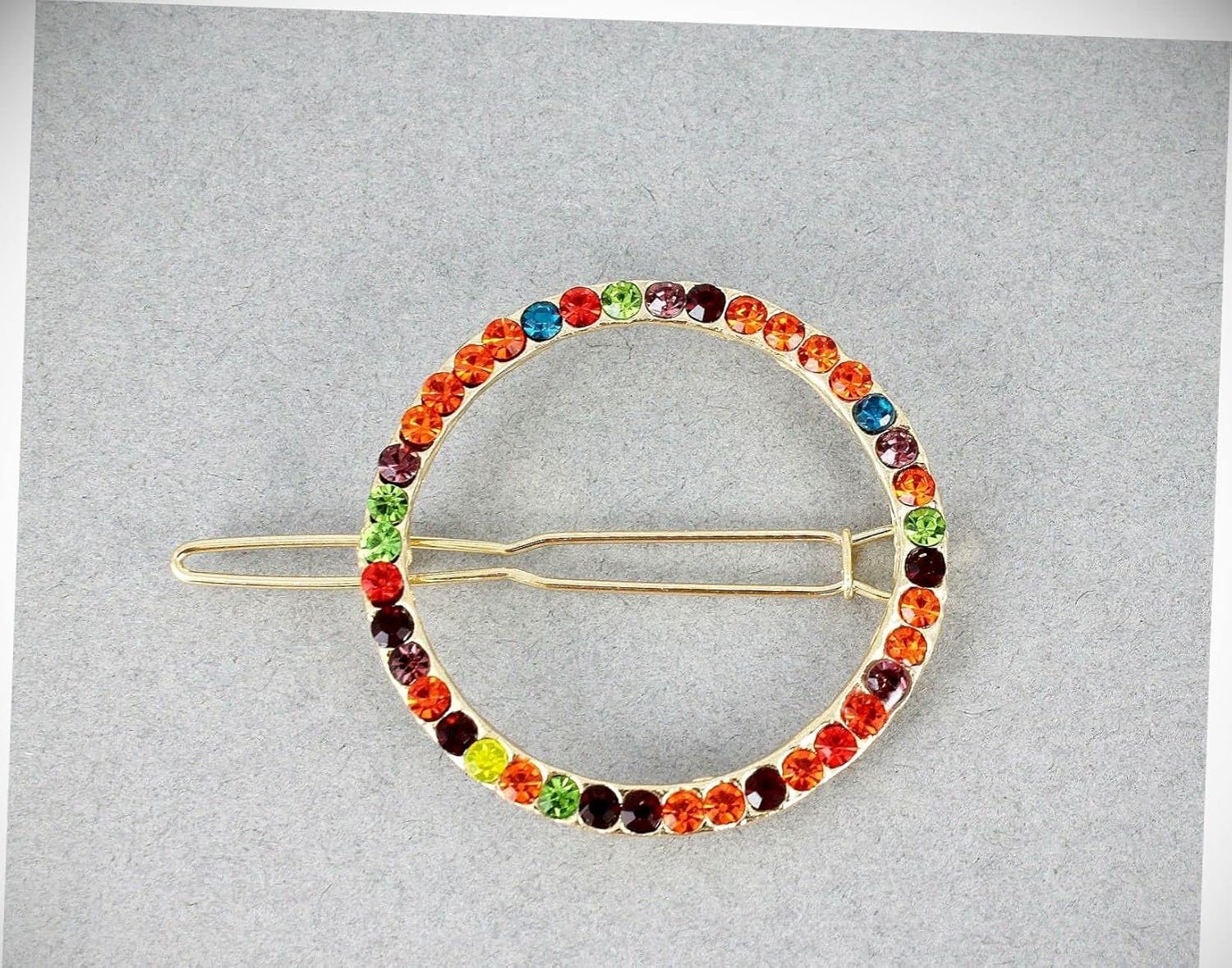 Perfect Hairstyle with Our Hair Accessories - Gold Crystal Circle Barrette Outline Shape Metal Hair Clip Round Multi Color Fashionable Hair Accessory Hair Jewelry Accessories for Lady Women