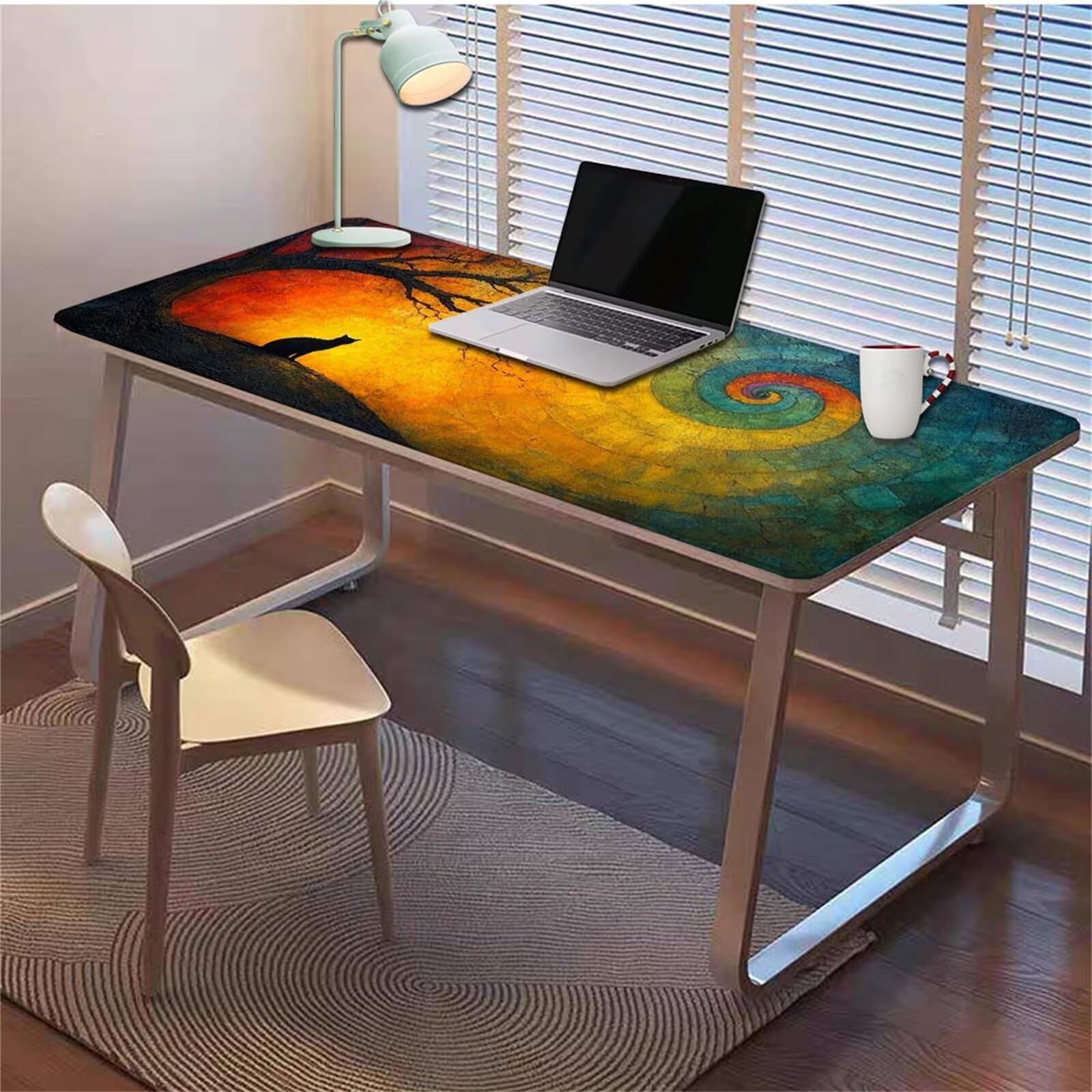 Gamingowa podkładka pod mysz 1200 x 600 x 3 mm, XXL, wodoszczelna, odporna na ścieranie, ze zszytymi krawędziami, kolorowa podkładka na biurko, poprawia prędkość i precyzję, do komputera, laptopa