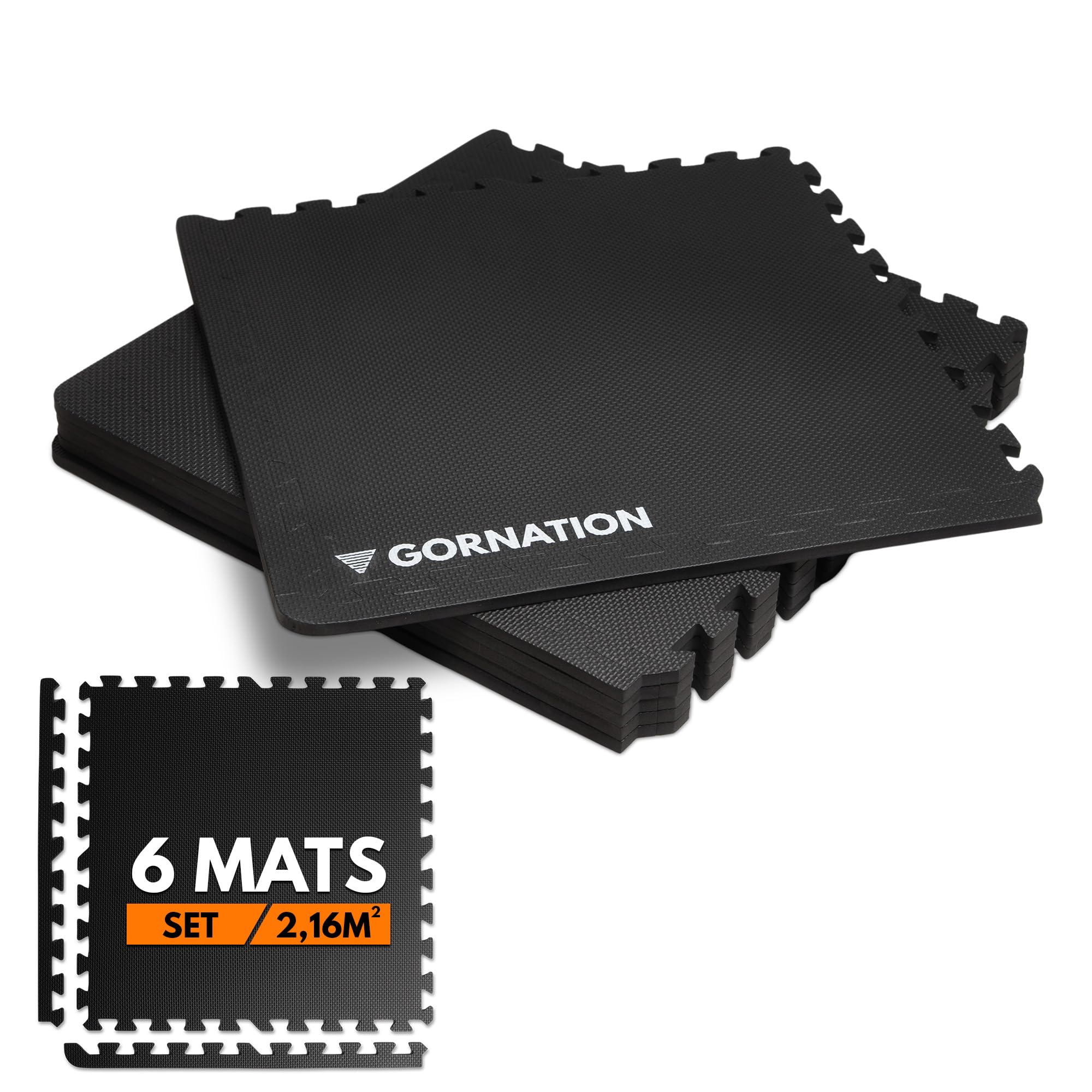 GORNATION Alfombrilla de Goma Protectora de Suelo para Fitness, Alfombra Protectora Antideslizante para Aparatos de Fitness, Protección de Suelo Puzzle, Gimnasio en casa y Exterior