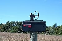 Vista 139 de Hobby, Recreation and Career Style Metal Powder Coated Mailbox Topper (Tent Camping, Matte Black)