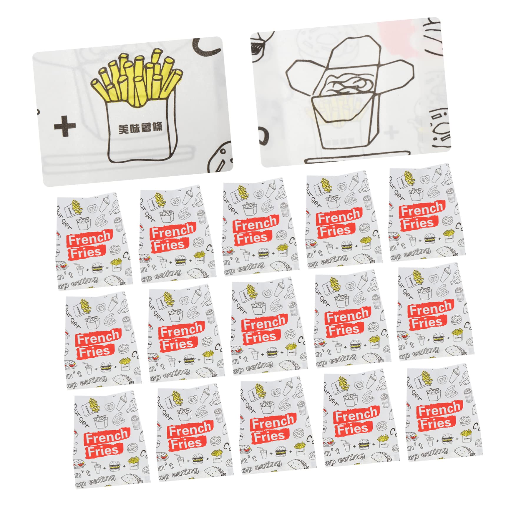 Bolsas de Papel Desechables para Patatas Fritas 300 Unidades | Envoltorio para Merienda y Bocadillos, Papel Antigrasa, Formato Temporal para Snacks y Frituras