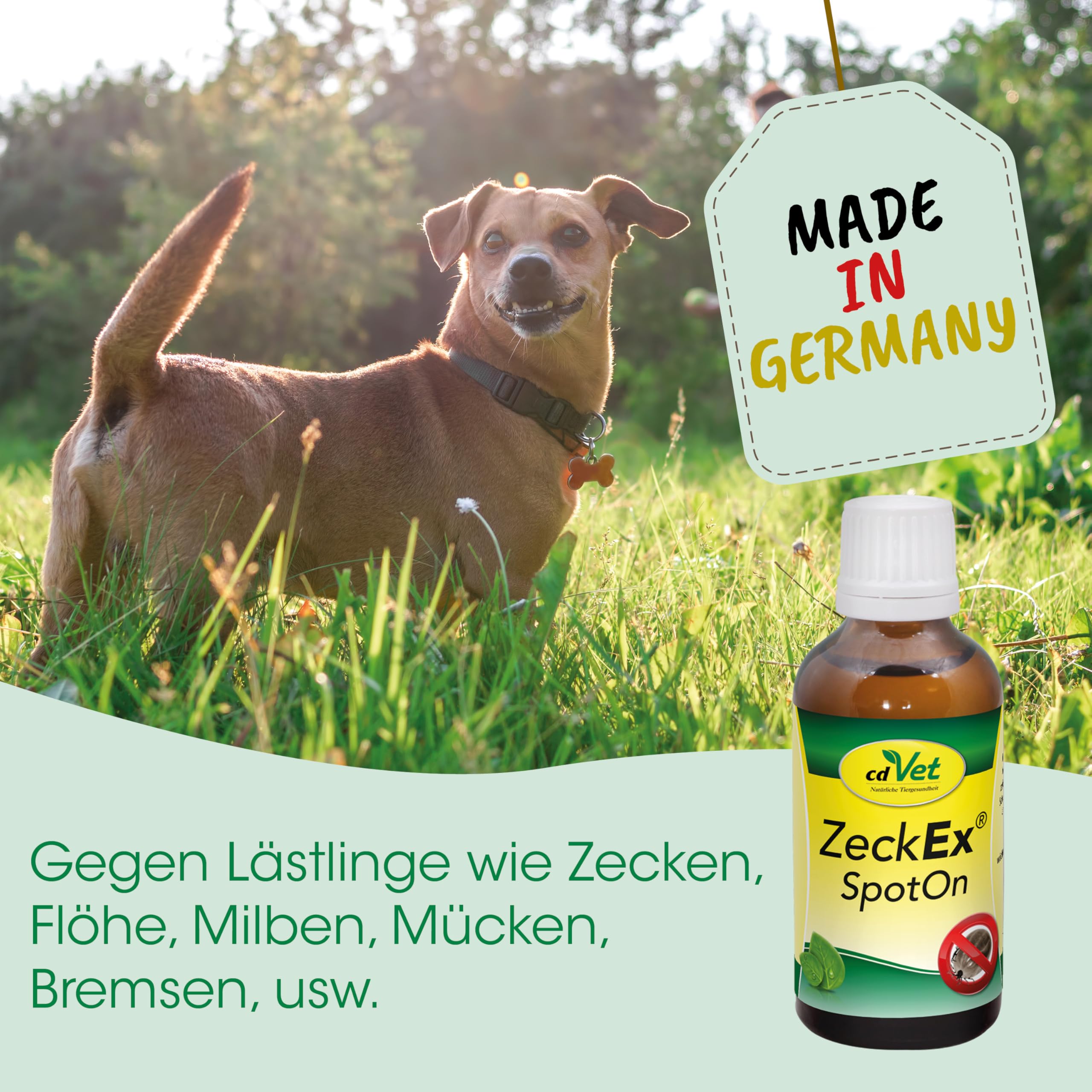 cdVet ZeckEx SpotOn 50ml - Duftöl mit Bio-Ölen mit langanhaltenden, maskierenden Eigenschaften gegen Lästlinge wie Zecken