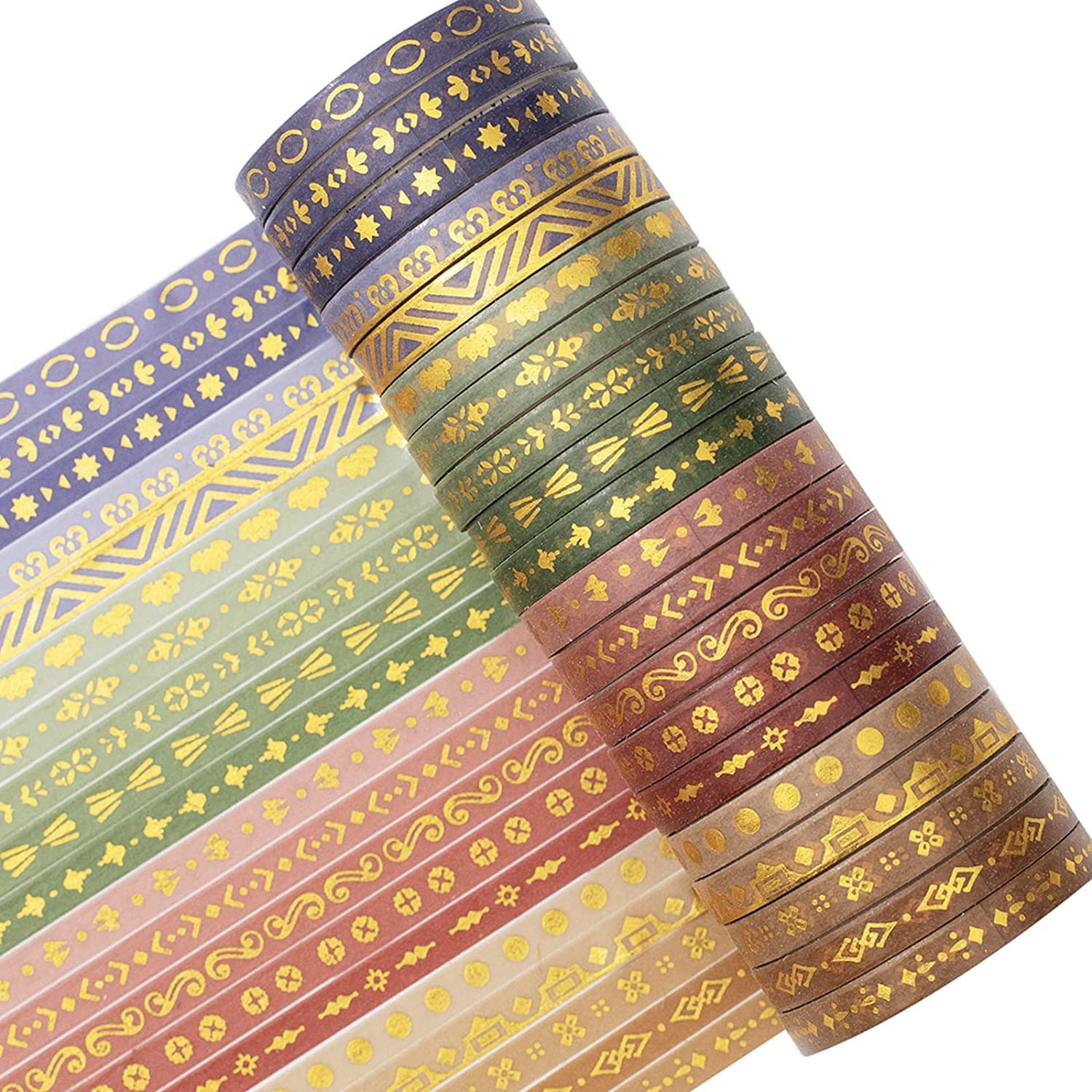 YUBBAEX Washi Tape Set 30 Rotoli Nastri Colorati Nastro Adesivo