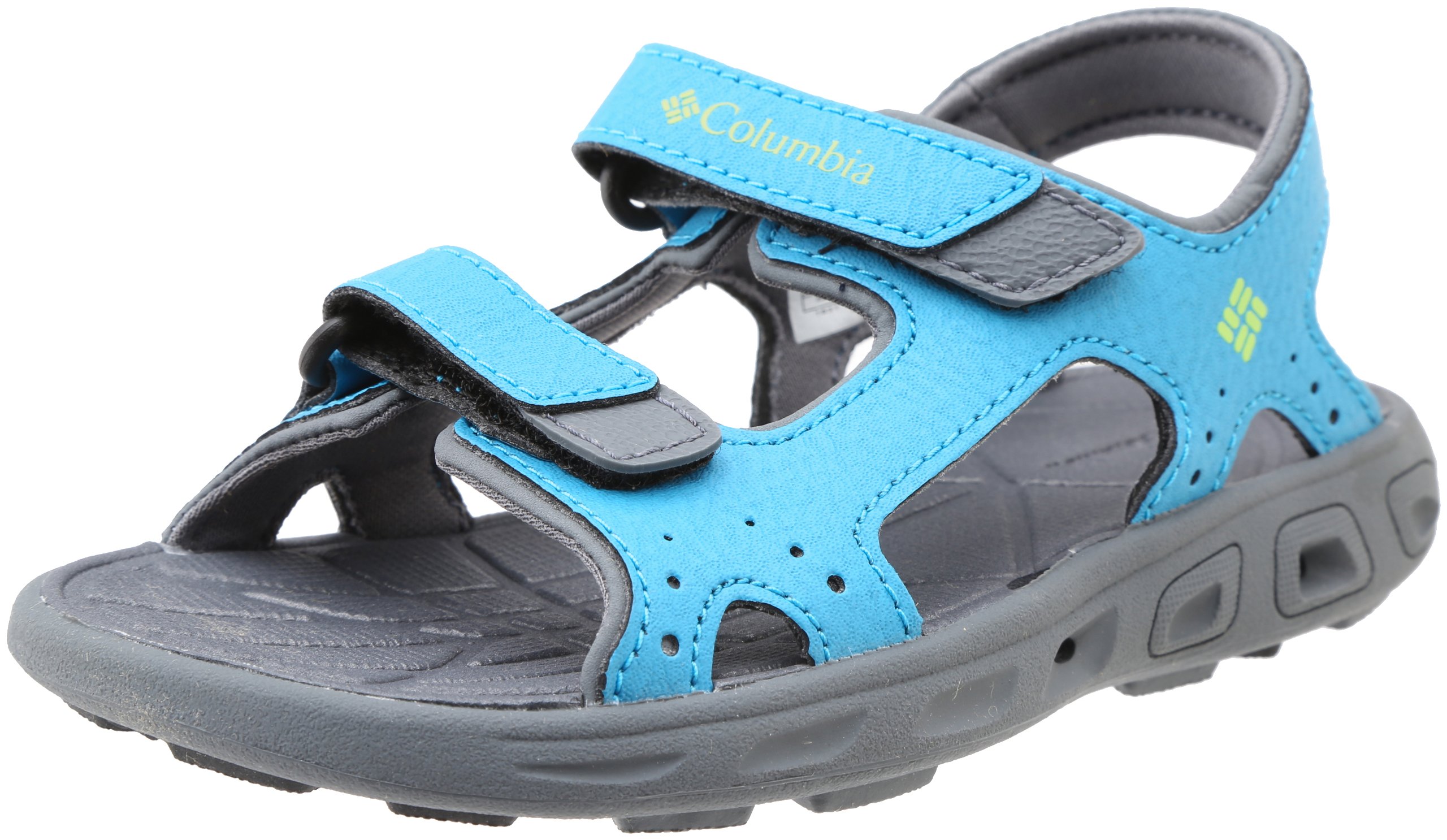 Columbia Childrens Techsun Vent 3 Strap Water Sandal (Toddler/Little Kid), Dark Compass/Nuclear, Little Kid