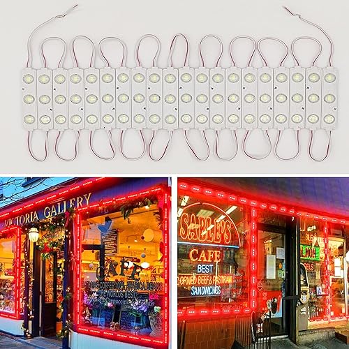 Módulo LED, luces LED para ventanas, color rojo, 100 unidades, 49.8 pies, 5730 SMD 150LM por módulo LED, luz decorativa impermeable IP65 para