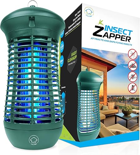 Miniatura 6 de Livin Well Bug Zapper - Zapper eléctrico de alta potencia de 4000 V trampa para mosquitos con 1500 pies cuadrados de rango y bombilla de 18 W para