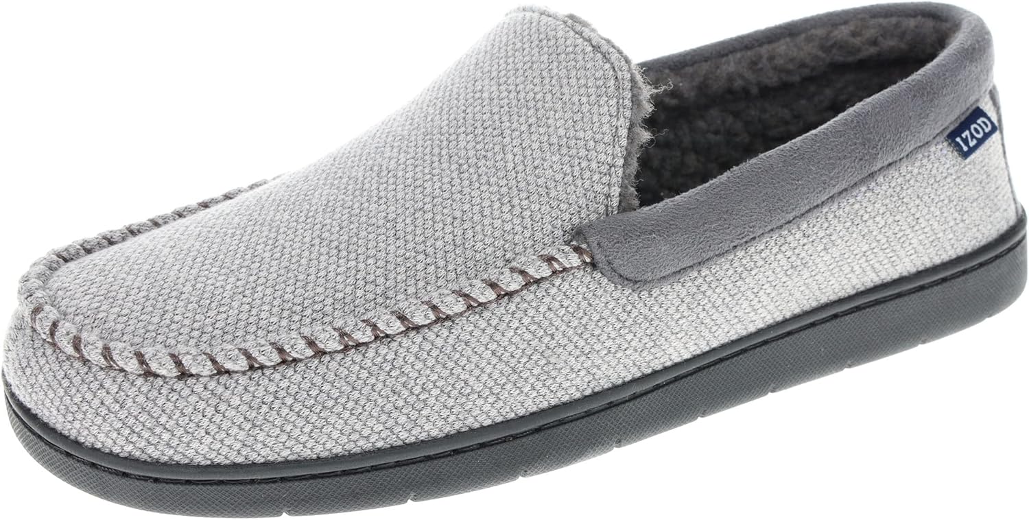 IZOD Mens Knit Slipper - Cozy Comfort