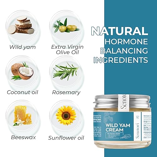 Miniatura 3 de Crema de ñame silvestre  Apoyo herbario para el síndrome premenstrual y alivio de la menopausia  Equilibra las hormonas, alivia los sofocos y los