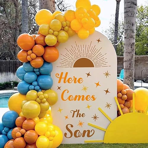 Vista 12 de Barri Design Suministros para fiesta de feliz cumpleaños, decoraciones de primer cumpleaños para niños, telón de fondo de fiesta de caramelo